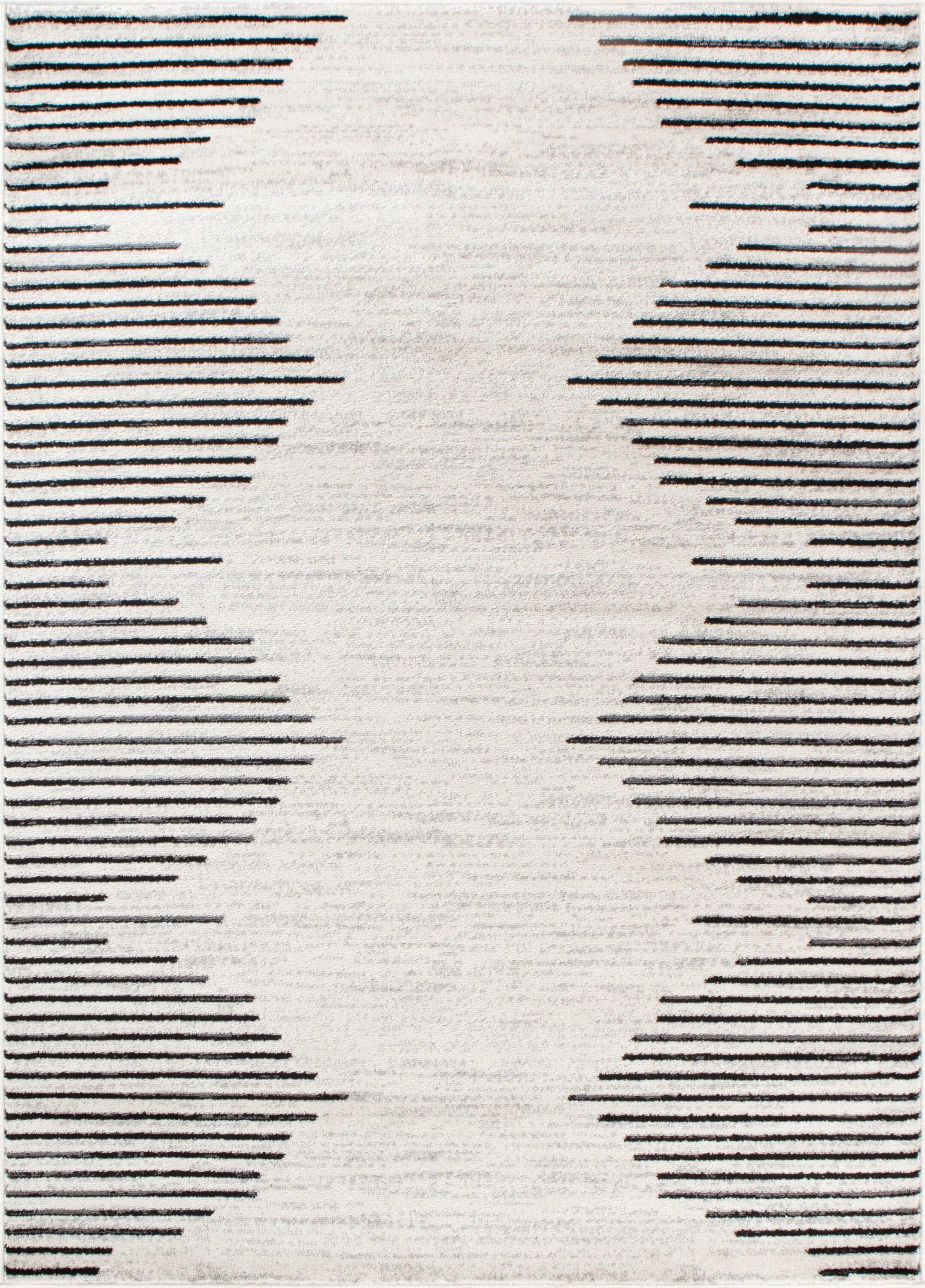 World Rug Gallery Area Rug Bohemian Stripe Jute Rug Carpets for Living Room Rugs for Sale - CREAM 8'x12'