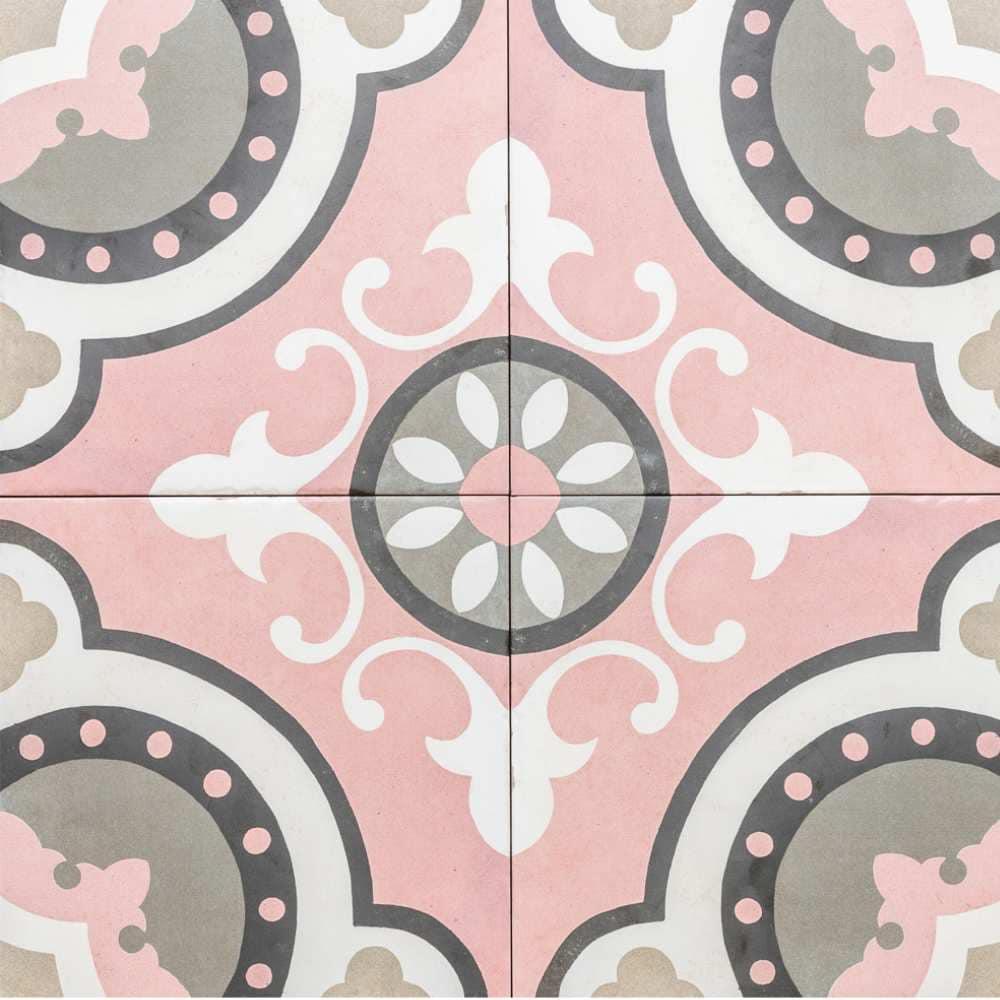 The Tile Life Art Deco Pink 8x8 Porcelain Floor and Wall Tile - 8x8 Sample