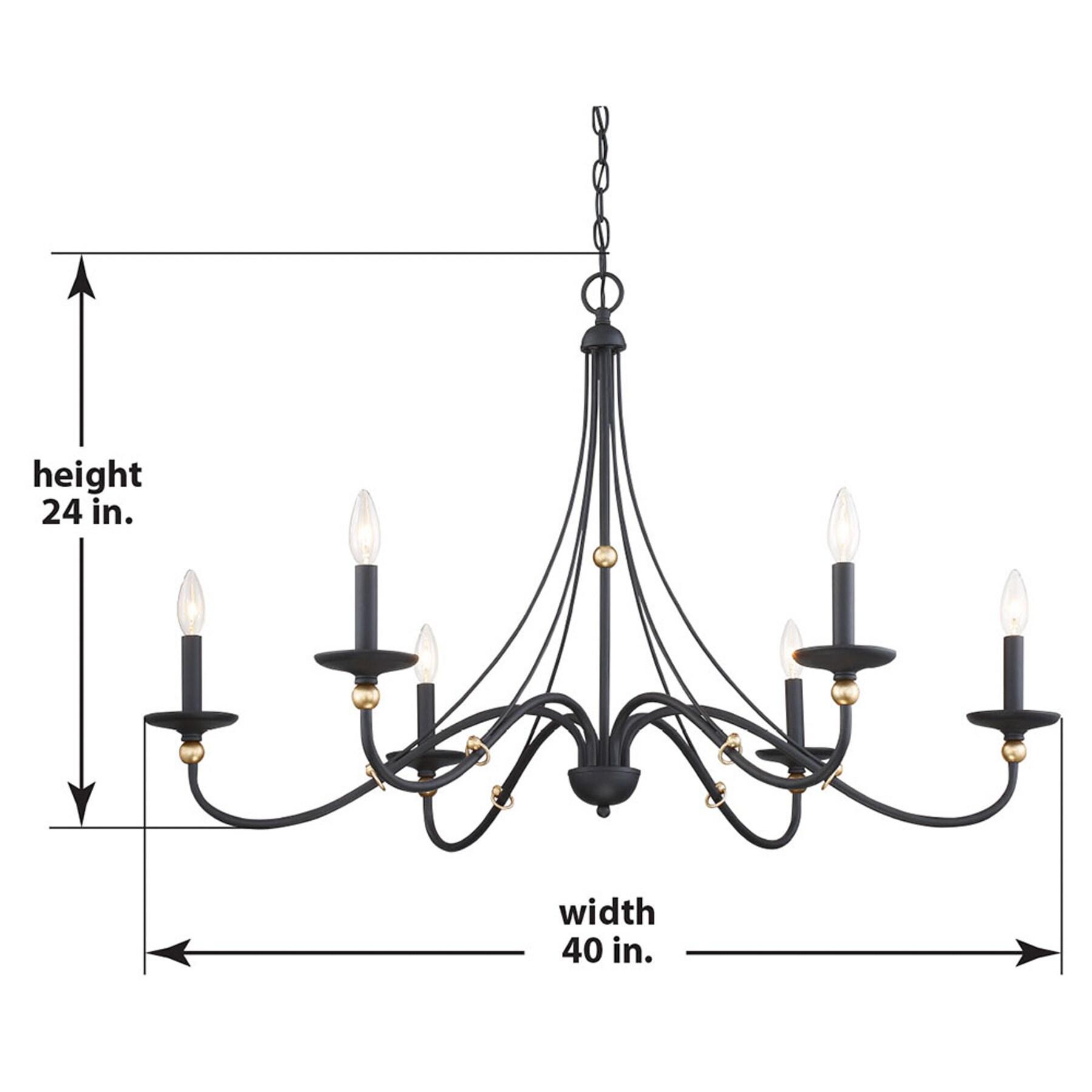 Minka Lavery - Westchester County - Chandelier 6 Light Sand Coal/Skyline Gold