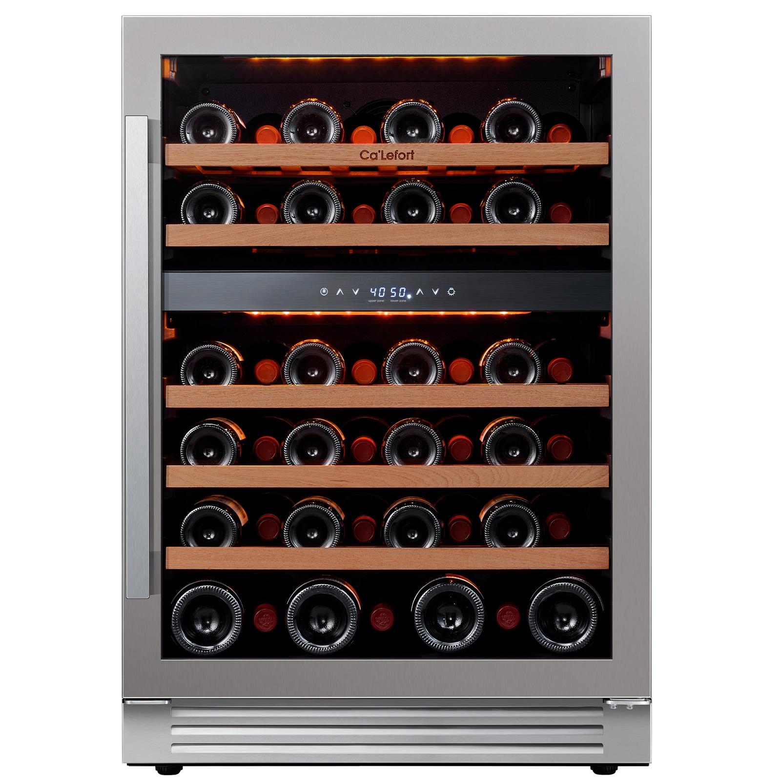 Ca'Lefort 24" Stainless Steel Dual Zone Wine Fridge with Glass Door