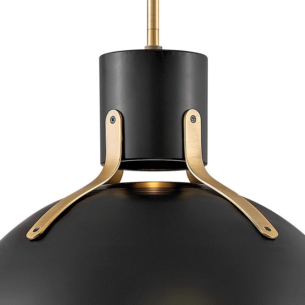 6.5W 1 Led Medium Pendant In Industrial-Scandinavian Style 20 Inches Wide By 17 Inches High-Satin Black Finish Hinkley Lighting 3483Sk