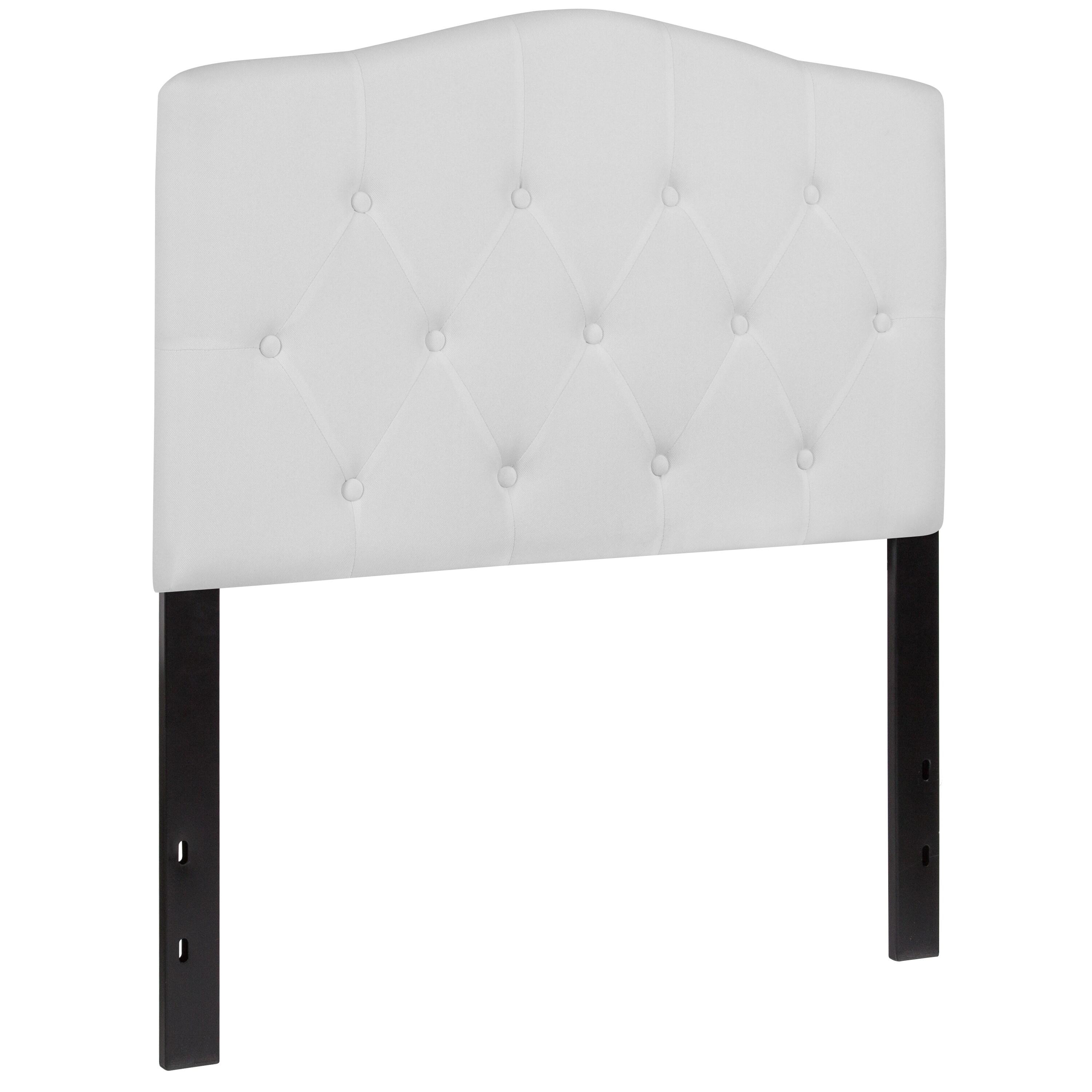 Flash Furniture Cambridge Tufted Upholstered Twin Size Headboard in White Fabric