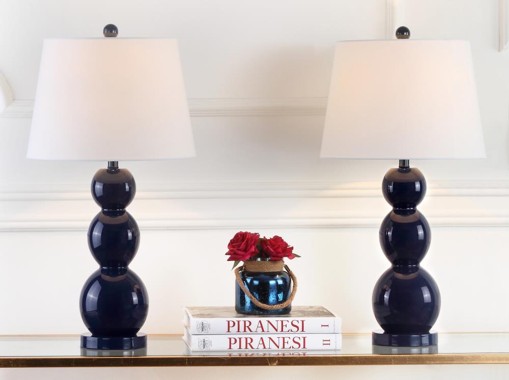 Jayne 3 Sphere Table Lamp (Set of 2) - Navy - Safavieh.