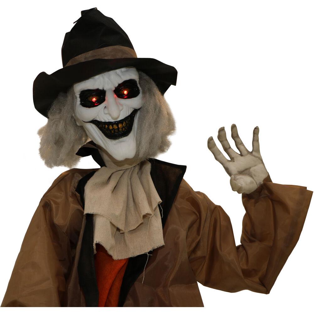 Haunted Hill Farm 5.25 ft. 3.5 lbs Animatronic Gravekeeper Halloween Decoration, Multicolor, HHGRVKPR-1FLSA