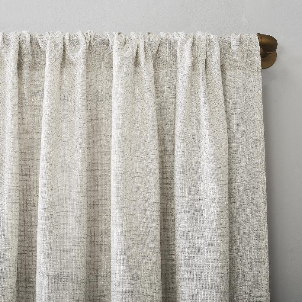 Scott Living Wallis Crosshatch Slub Textured Linen Blend Sheer Rod Pocket Curtain Panel