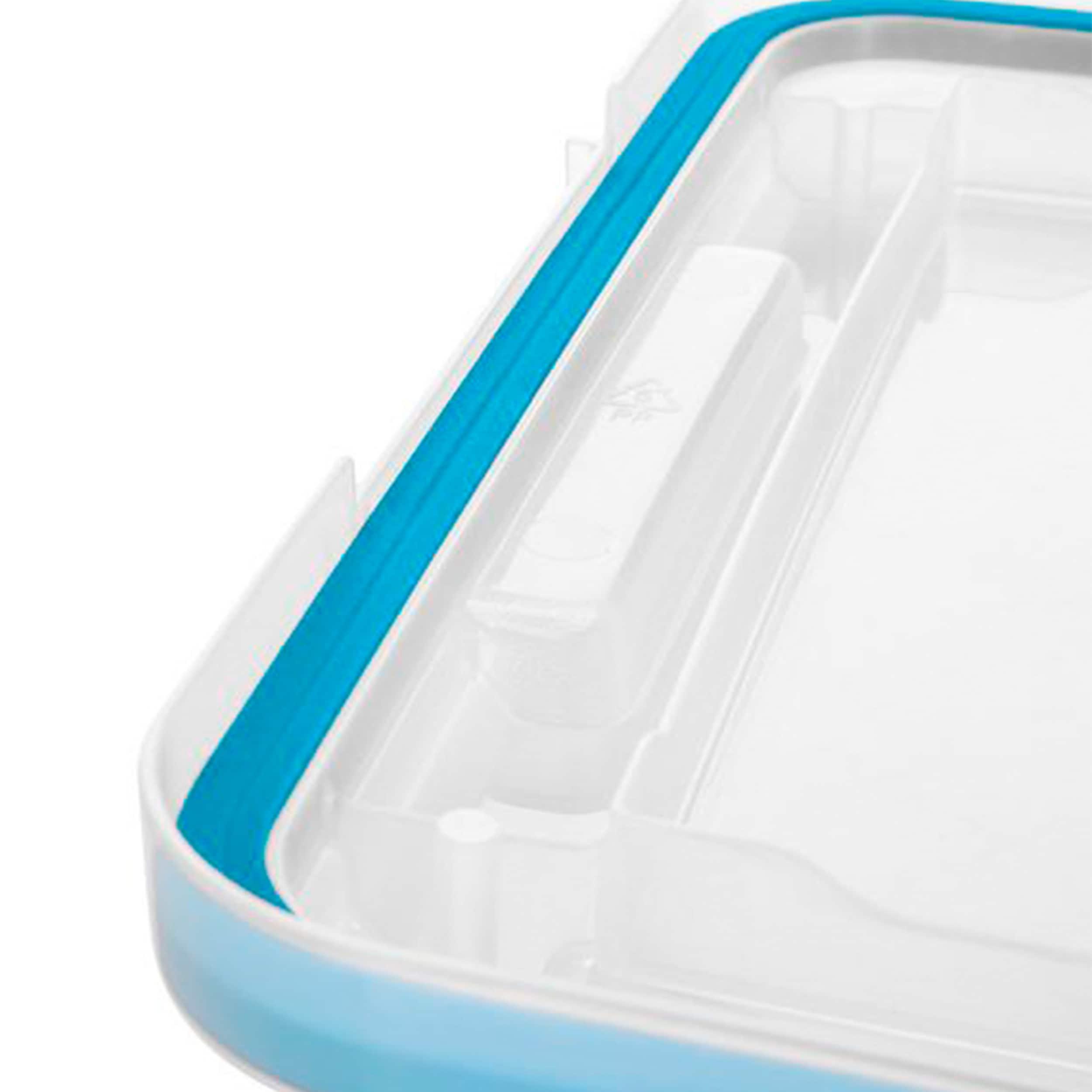 Sterilite 12 Qt Gasket Box, Stackable Storage Bin with Latching Lid and Tight Seal Plastic Container to Organize Basement, Clear Base and Lid, 12-Pack
