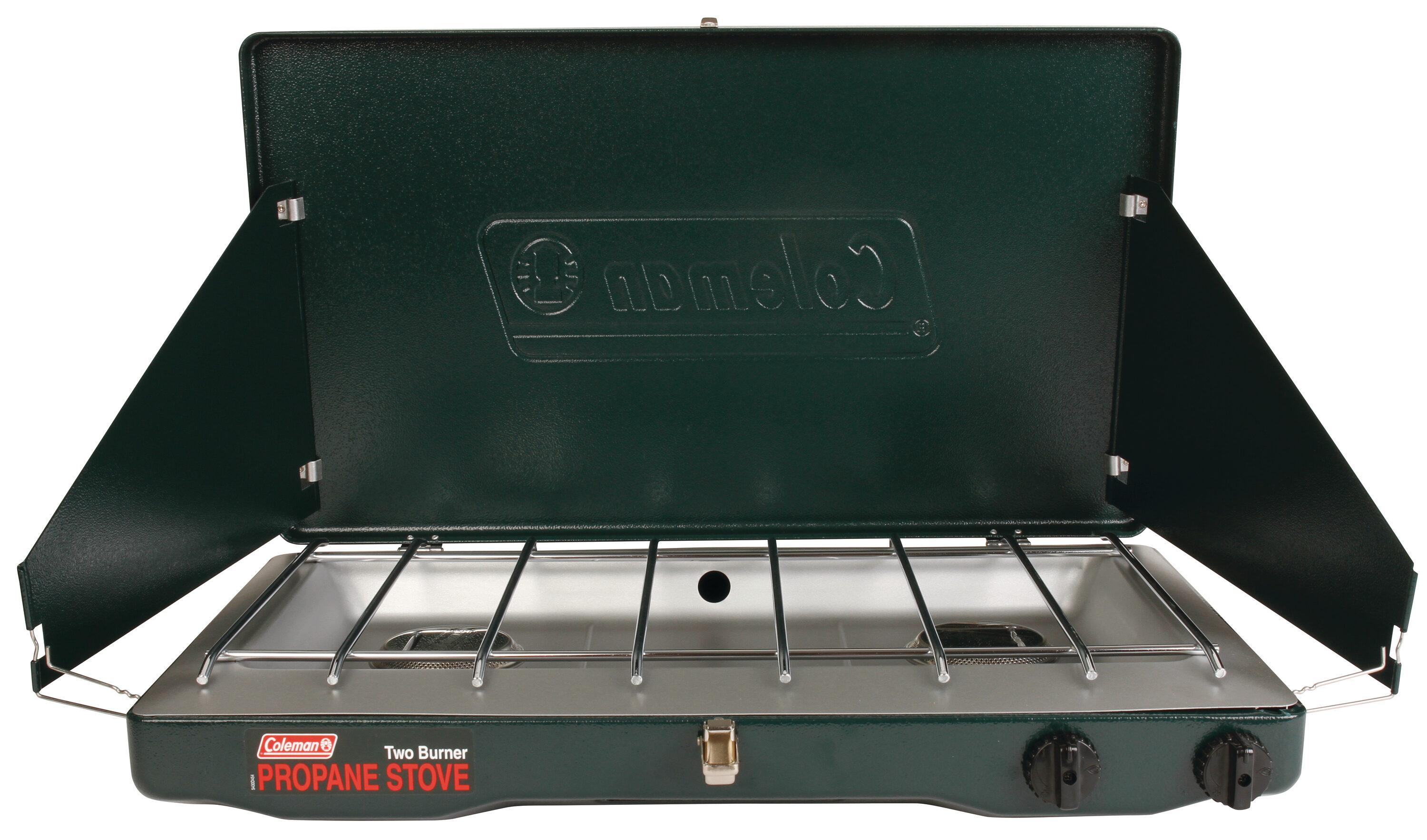 Coleman Matchlight 2-Burner Propane Stove, 10,000 BTU, Black