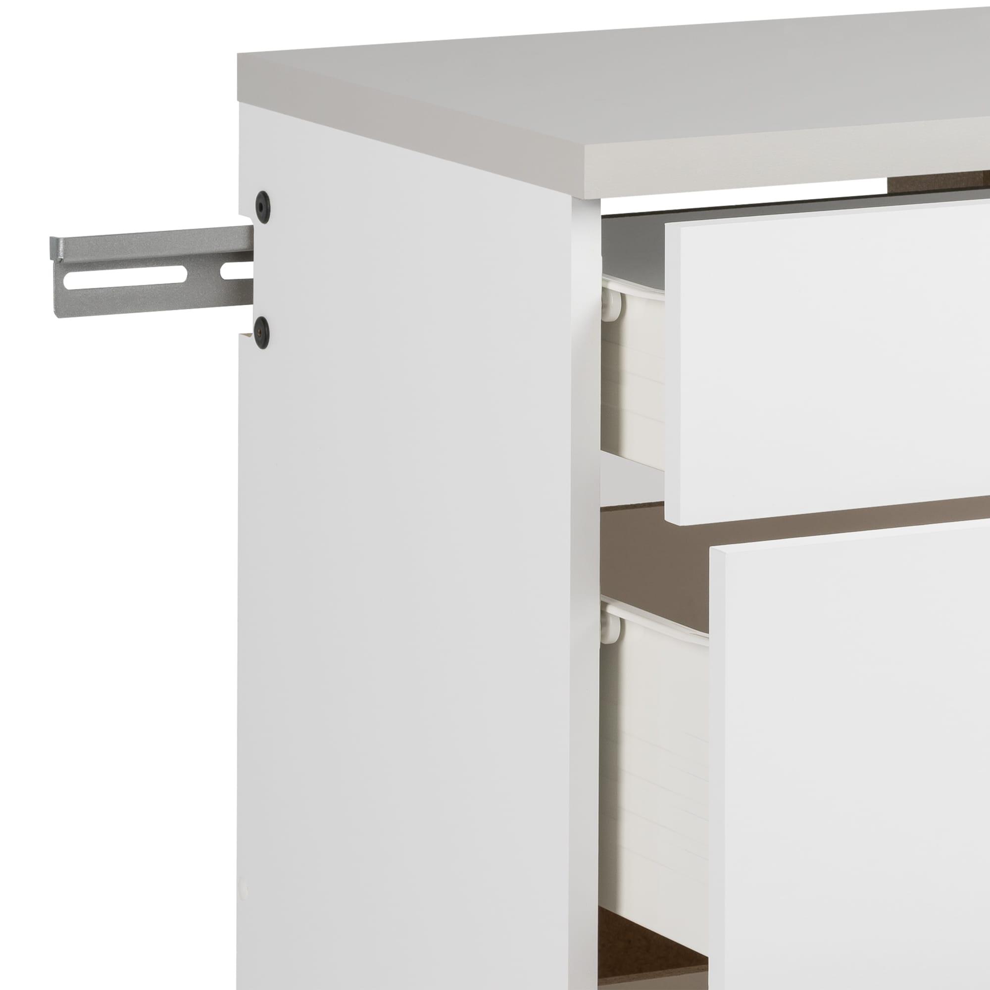 Hangups 3 Drawer Base Storage Cabinet White - Prepac: Wall Mounted, Laminated Wood, Office Workshop