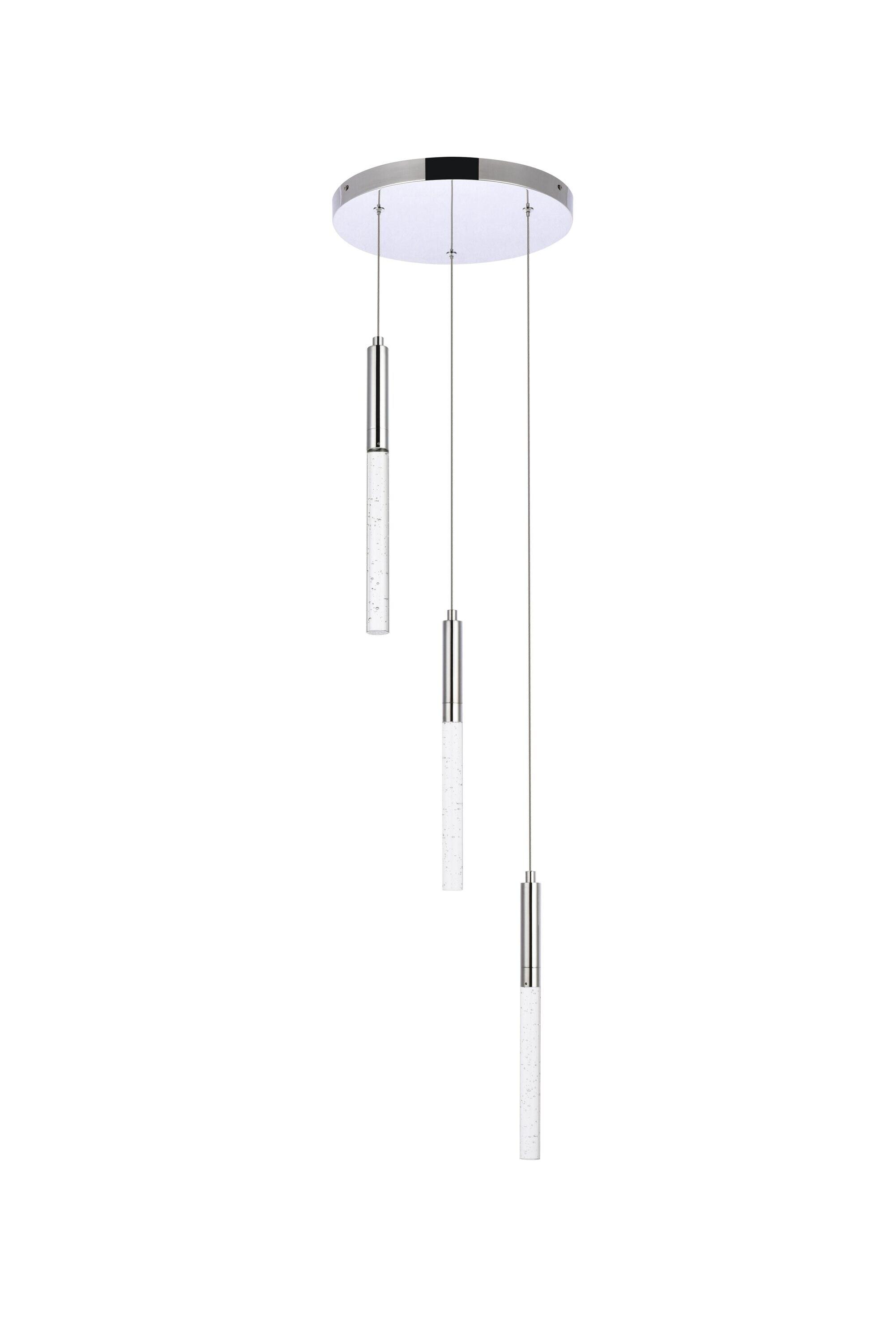 Elegant Lighting Ruelle 3 lights Chrome Pendant