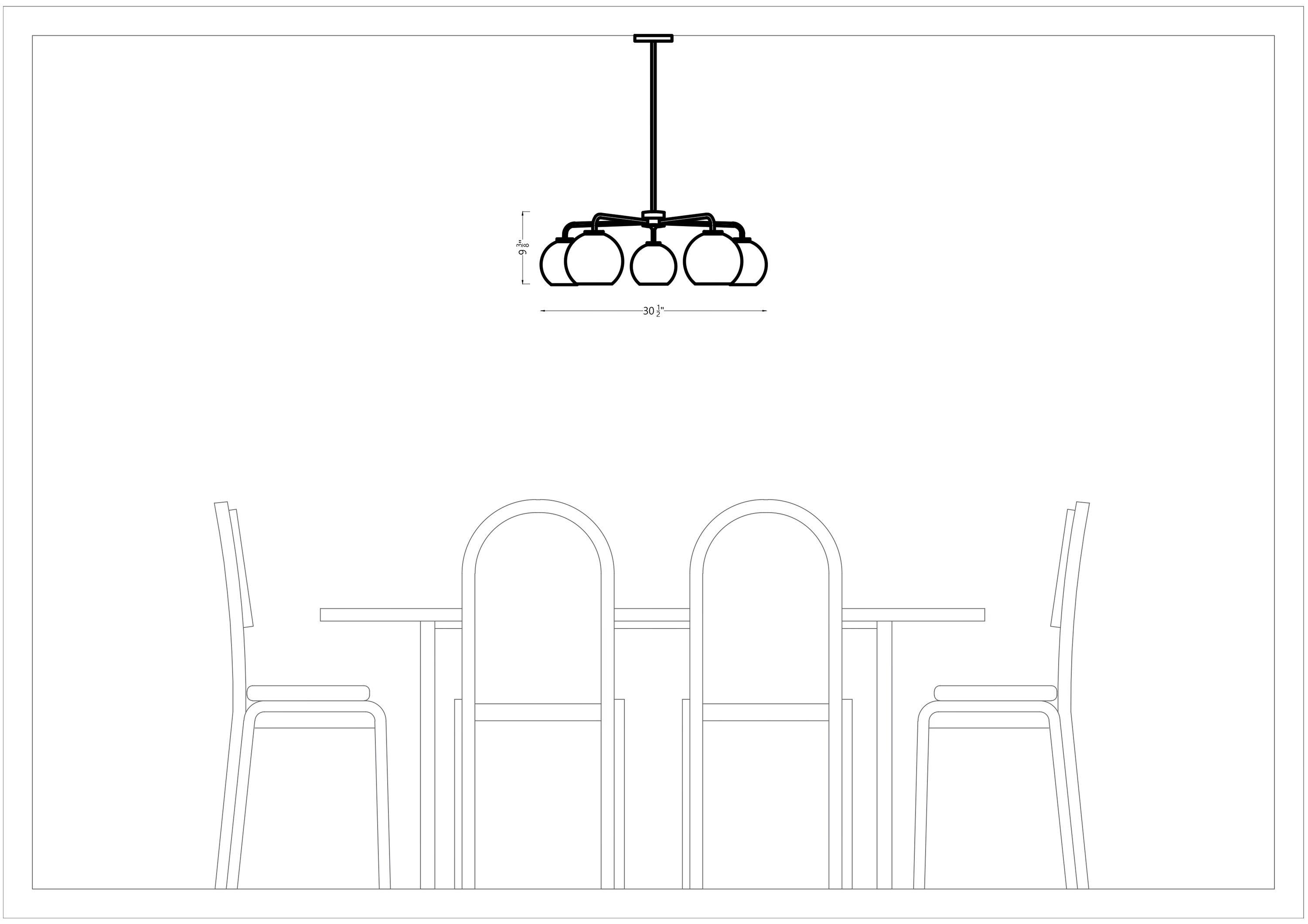 Rooks 5 Light Metal Dimmable Sputnik Chandelier