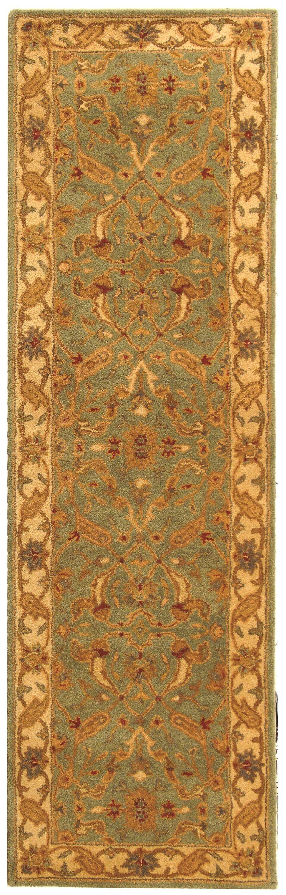 Antiquity AT311 Hand Tufted Runner Rug - Teal/Beige - 2'3"x8' - Safavieh.