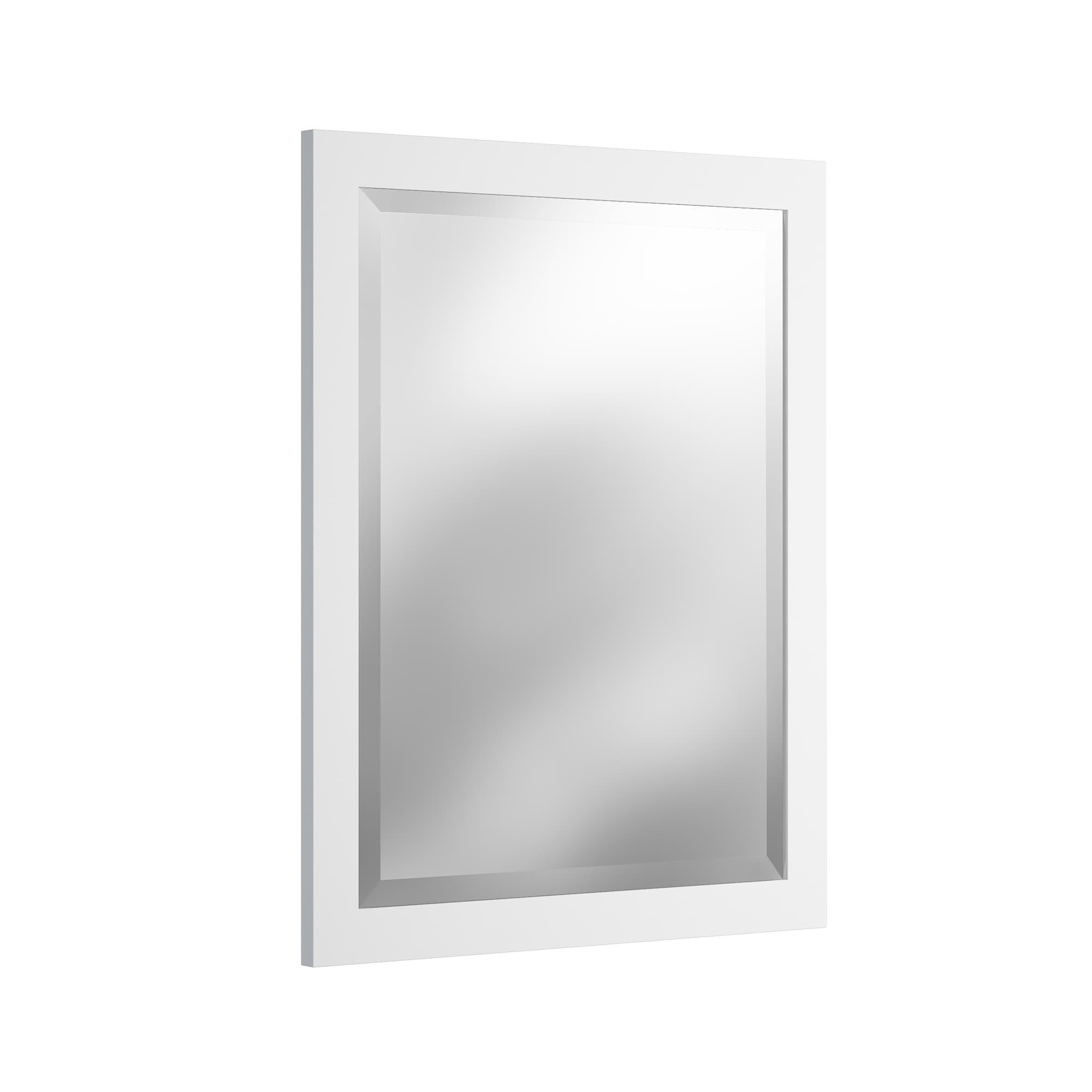 Alaterre 24" Beveled Bath Vanity Mirror, White