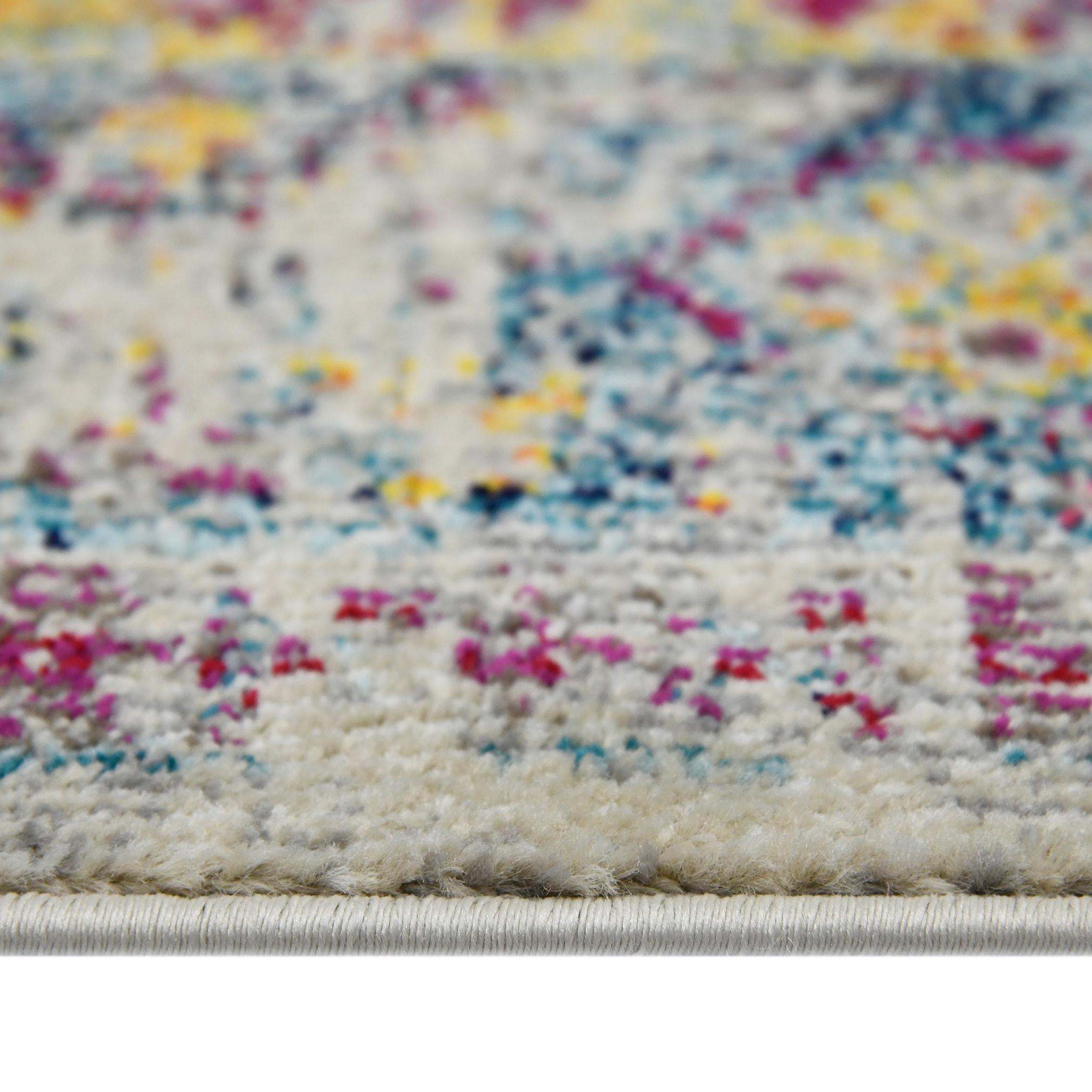 AMER Rugs Alyssa Transitional Bordered Durable Performance Multicolor Area Rug
