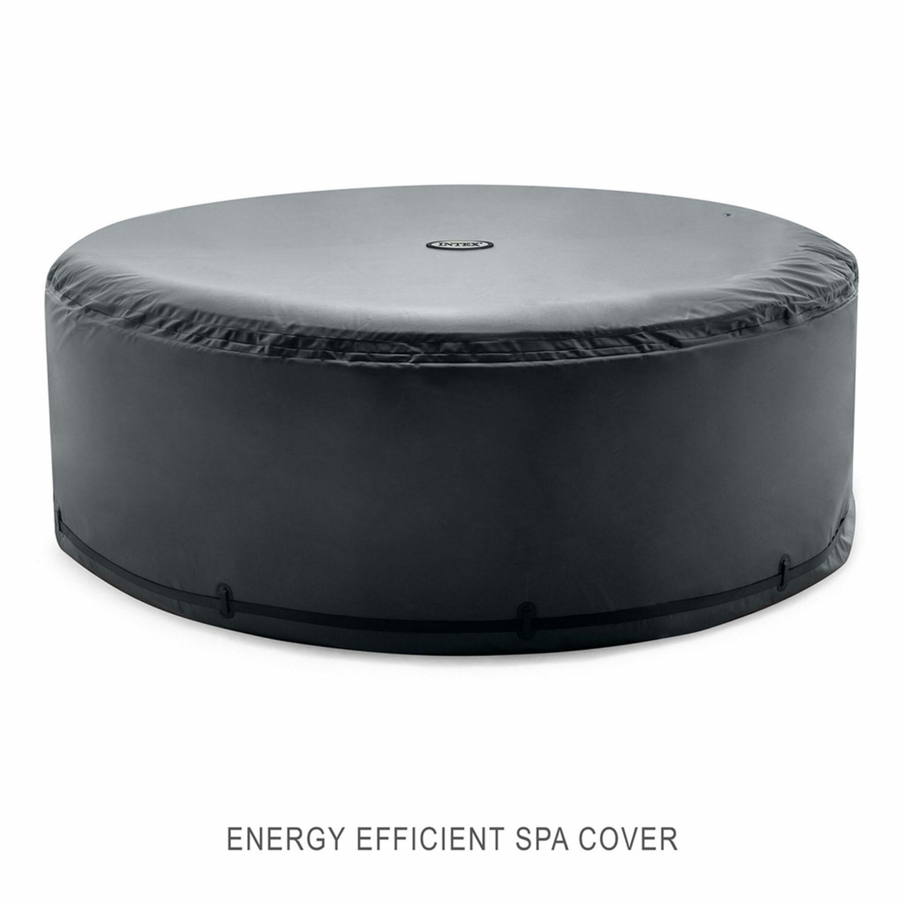 INTEX 28425EP PureSpa Bubble Massage Spa Set: Includes Energy Efficient Spa Cover – 120 Bubble Jets – 4 Person Capacity – 77" x 28"