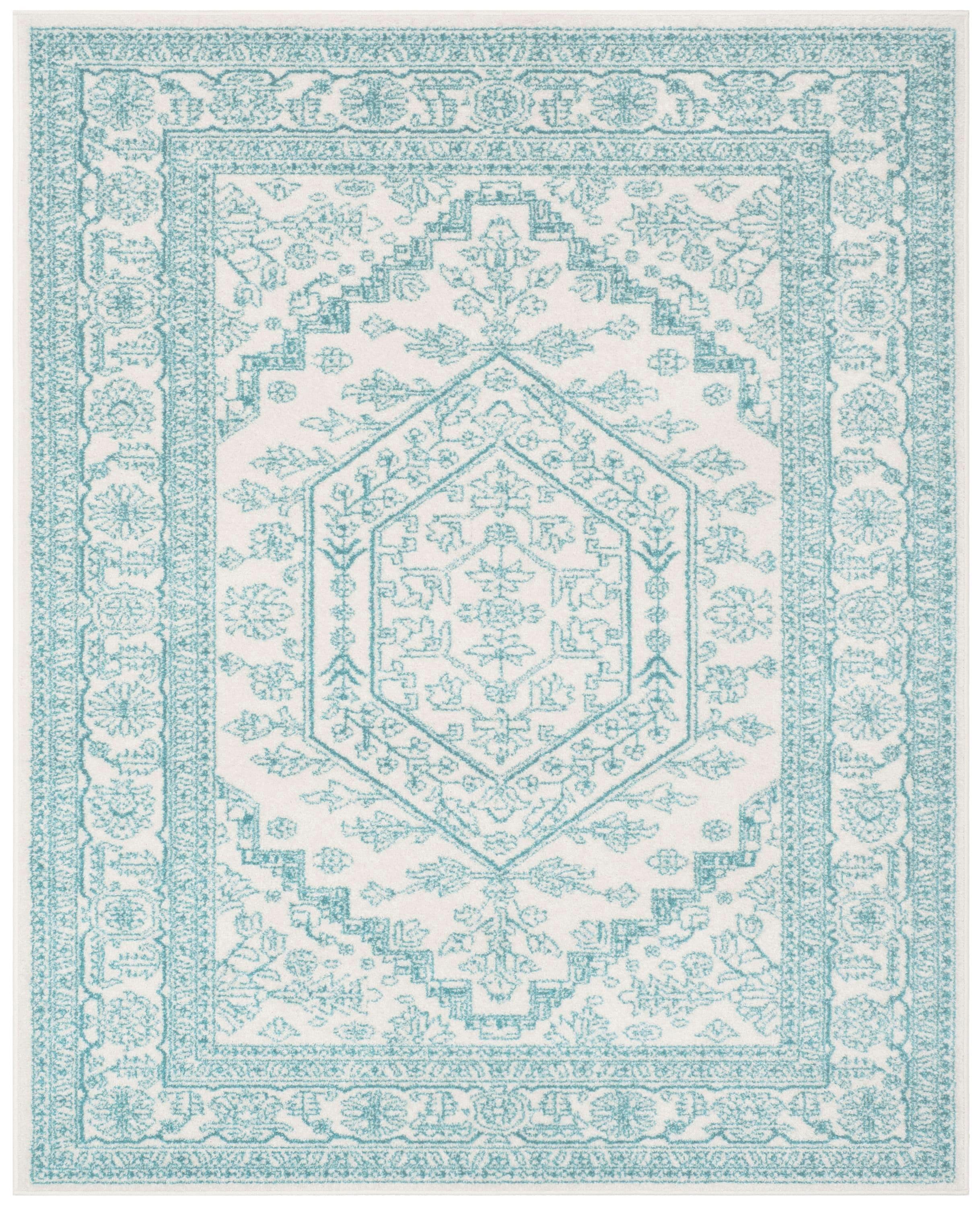 Adirondack ADR108 Power Loomed Area Rug - Ivory/Teal - 8'x10' - Safavieh.