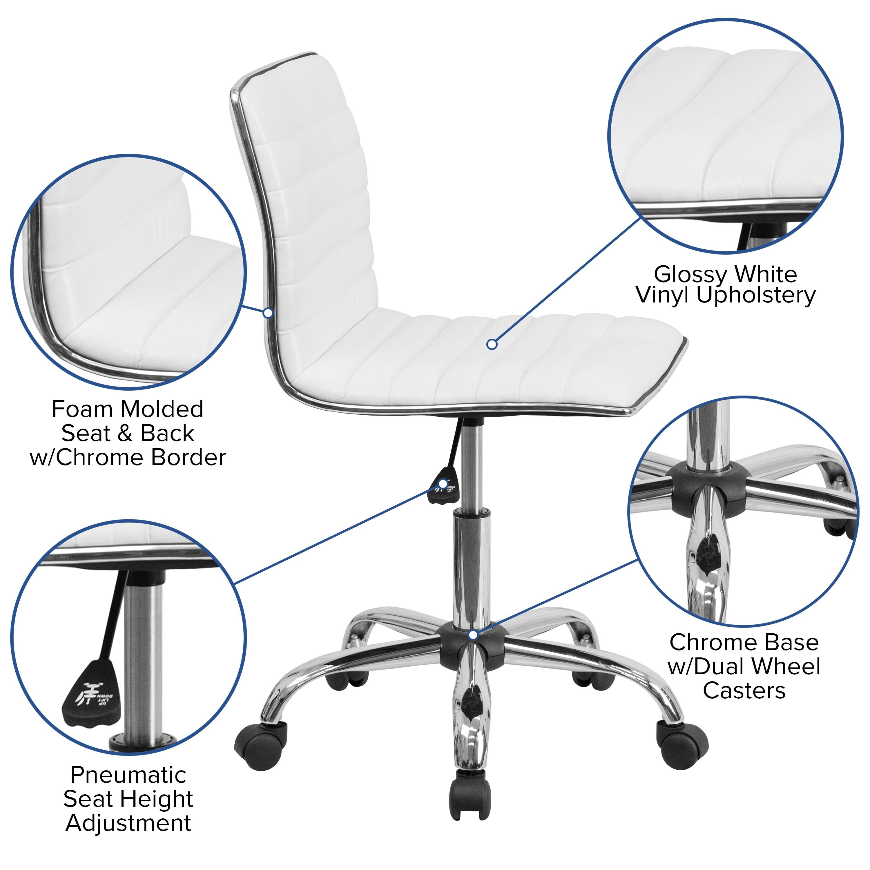 Flash Furniture Low Back Designer Armless Ribbed Swivel Task Office Chair