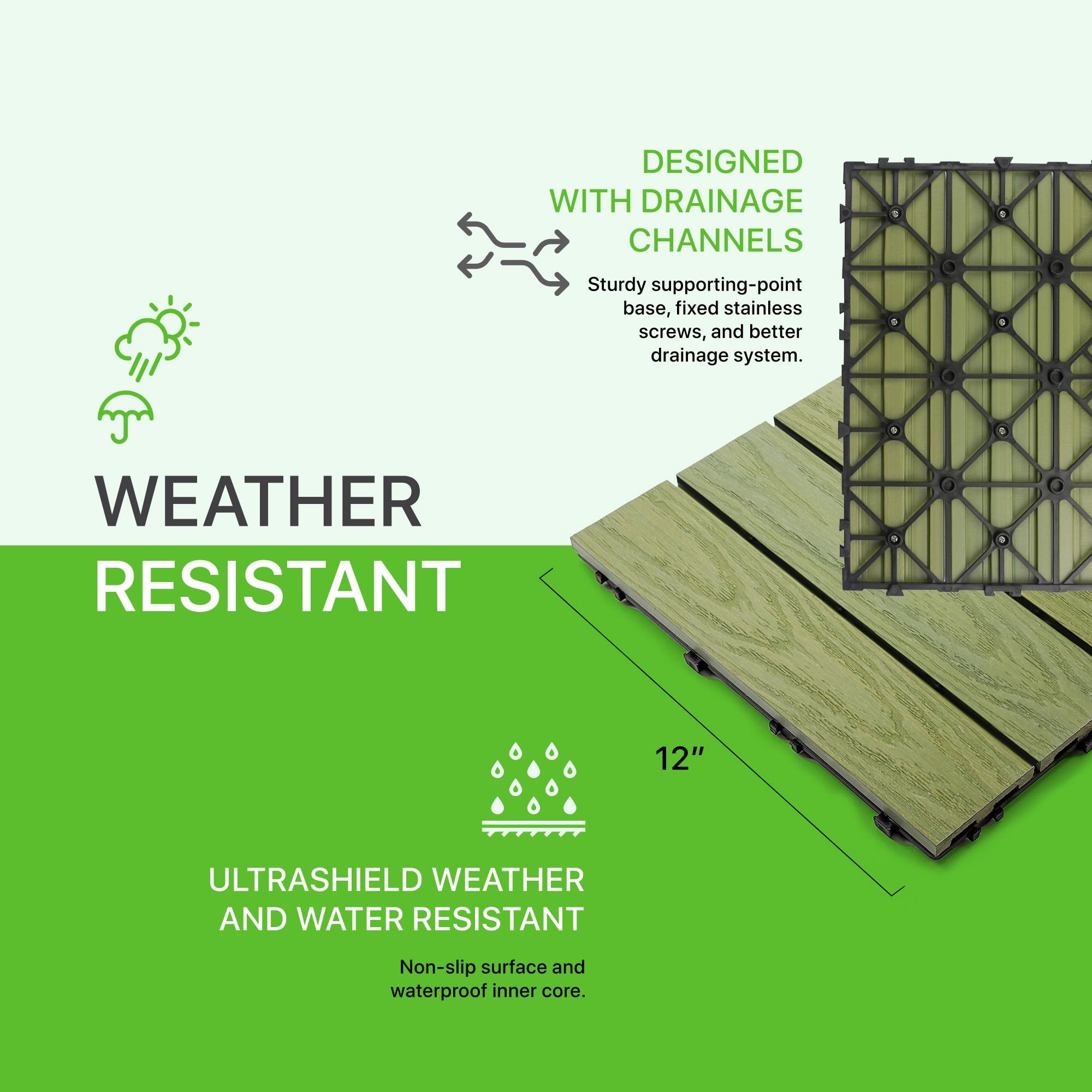 UltraShield Naturale Composite 12" x 12" Interlocking Deck Tile