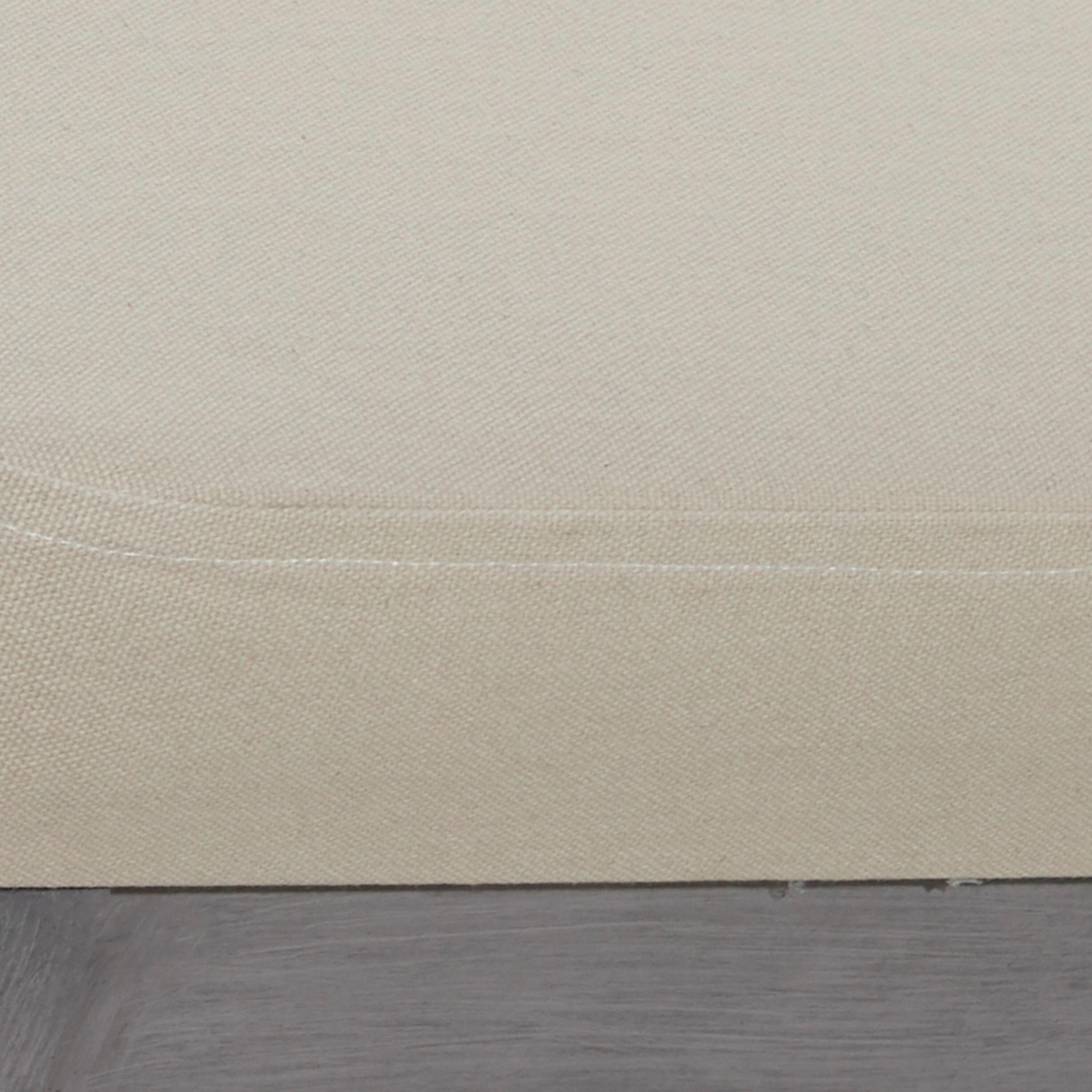 DecMode Wood Bench with Burlap Seat, Gray
