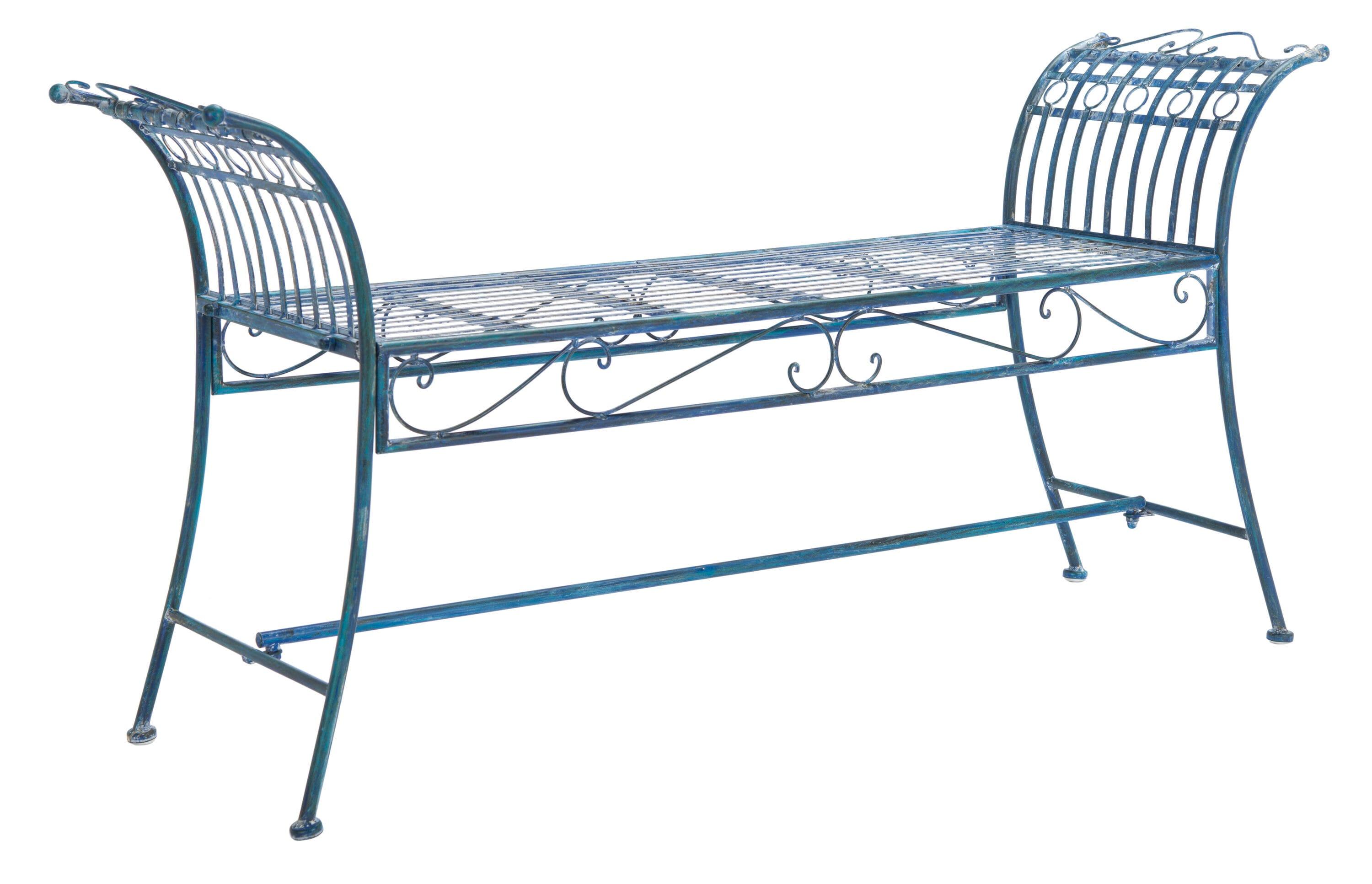 Hadley Bench - Outdoor - PAT5002 - Mossy Blue - Safavieh