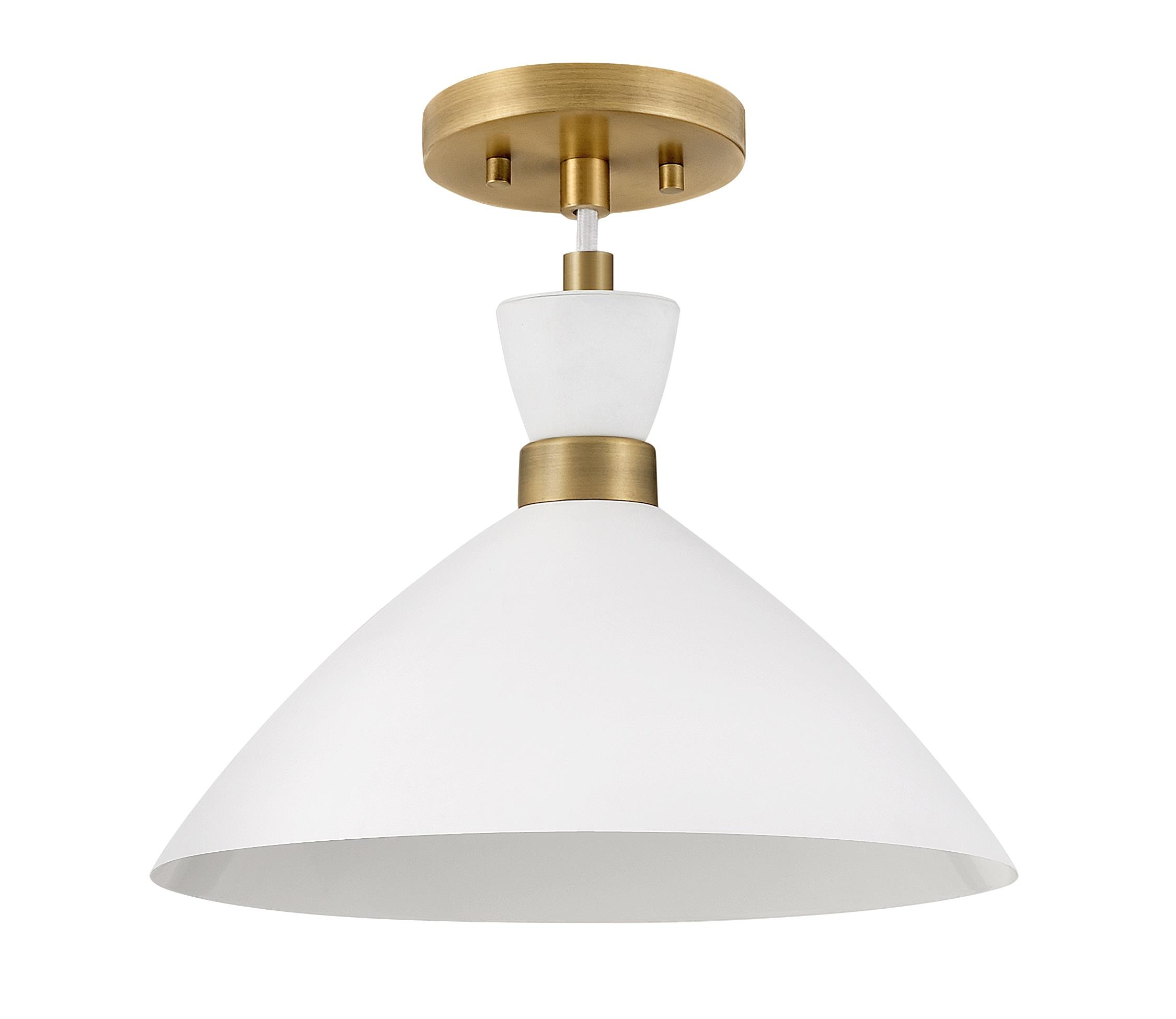 Lark Simon 1 - Light Pendant in  Matte White/Heritage Brass