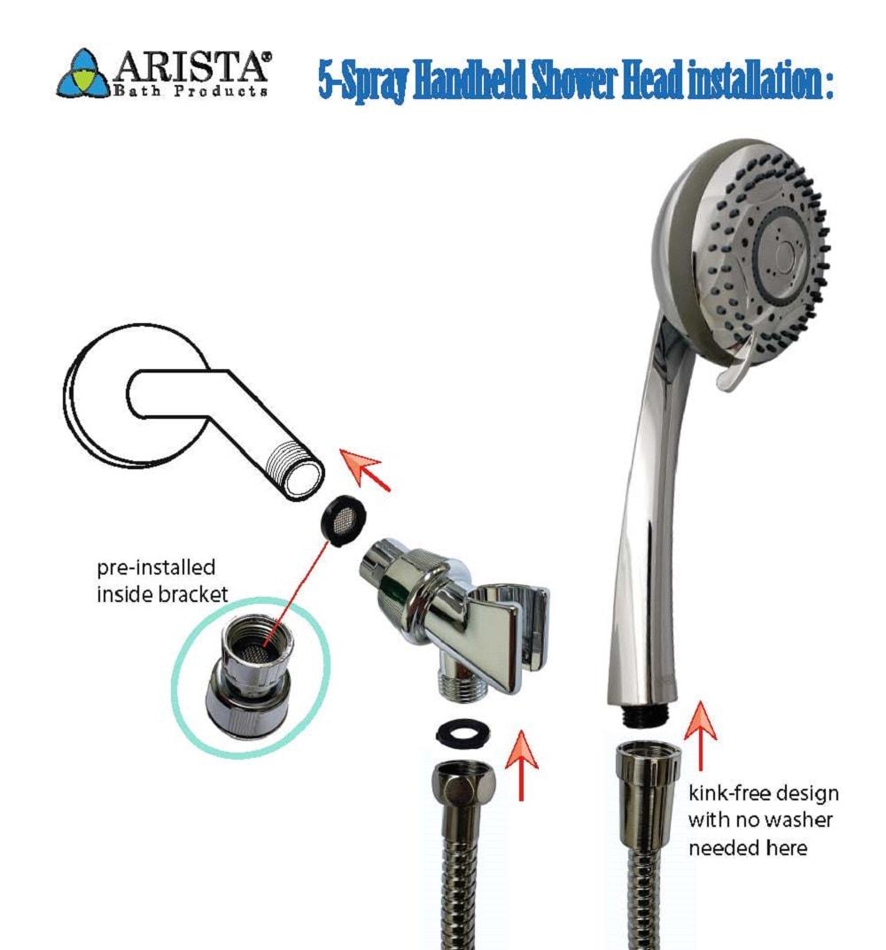 Arista Handheld Shower Head 2.0 GPM GPM with Water Filtration