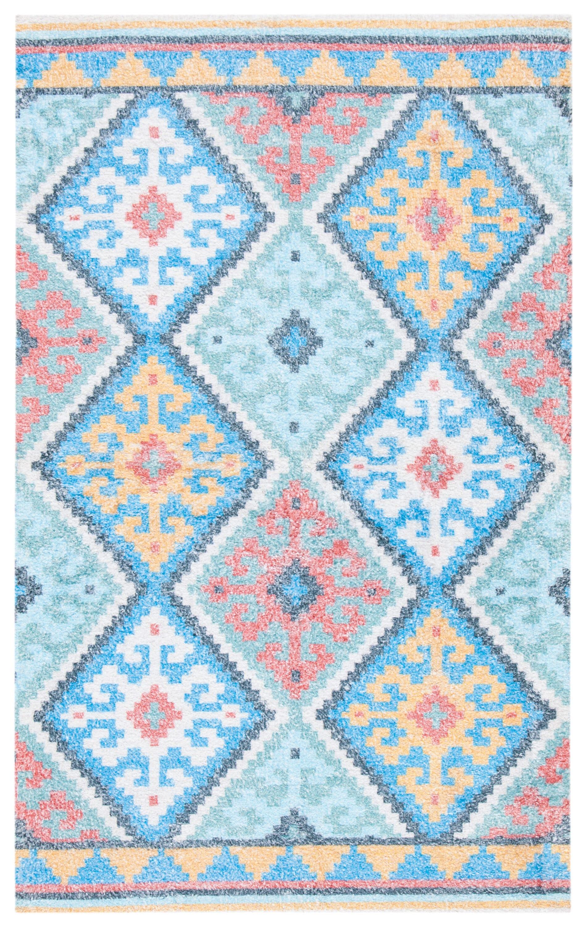 Saffron SFN560 Hand Loomed Area Rug - Blue/Aqua - 3'x5' - Safavieh.