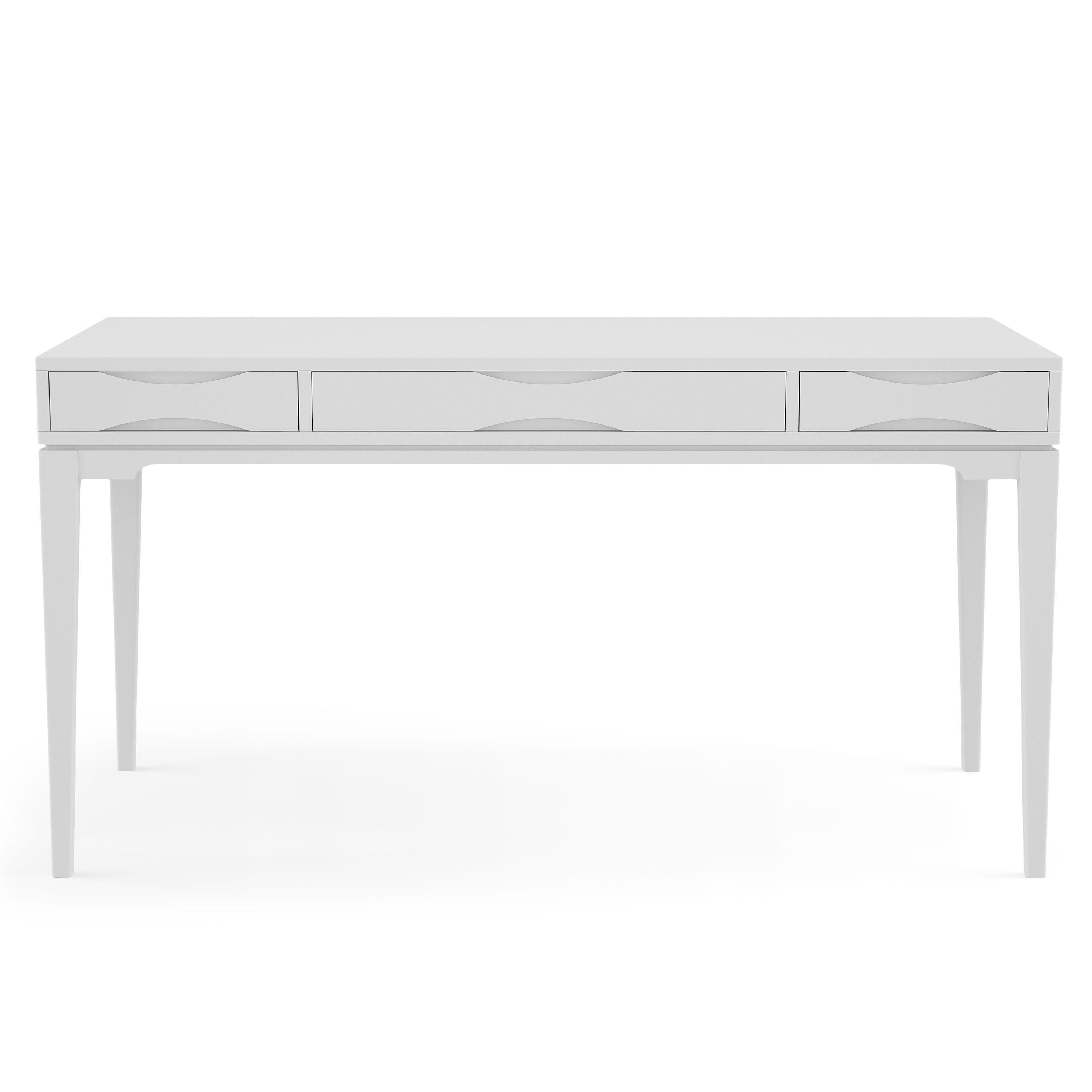 Simpli Home Harper Solid Wood Desk, Contemporary Style with Keyboard Tray and Storage