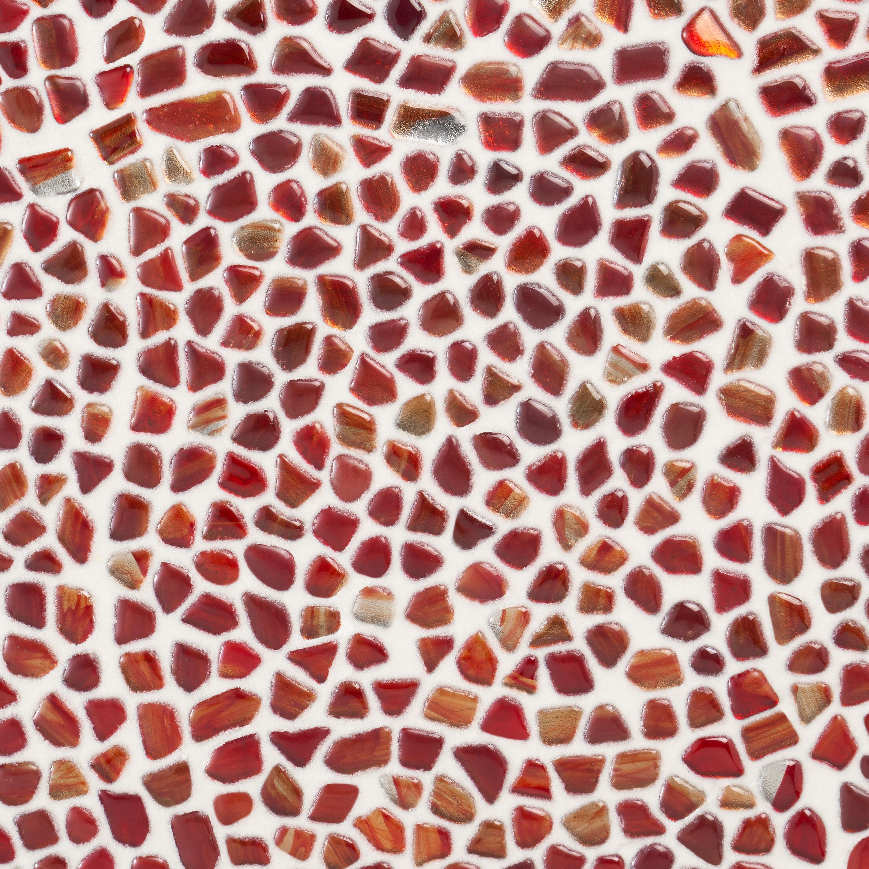 Bond Tile Fractal Pebble 11.88 in. x 11.88 in. Polished Glass Wall Mosaic Tile (0.98 Sq. Ft. / Each)