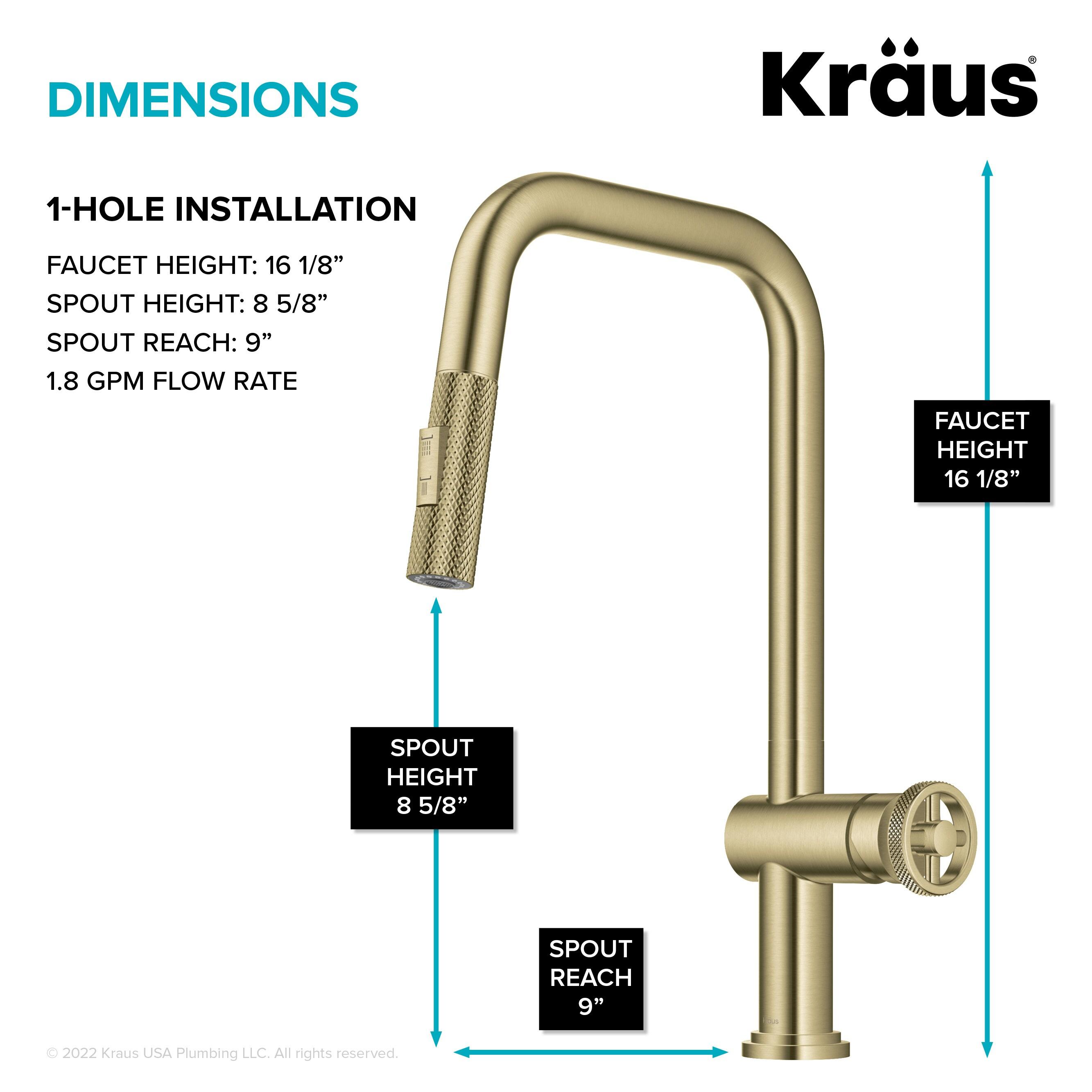 Urbix Industrial Pull-Down Single Handle Kitchen Faucet