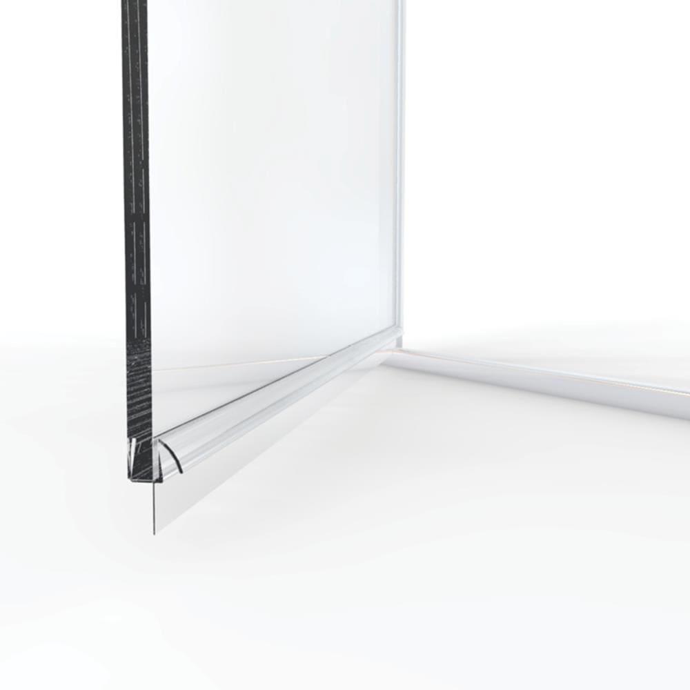 Infinity 33'' - 34'' W x 65.56'' H Semi-Frameless Shower Door with Clear Glass