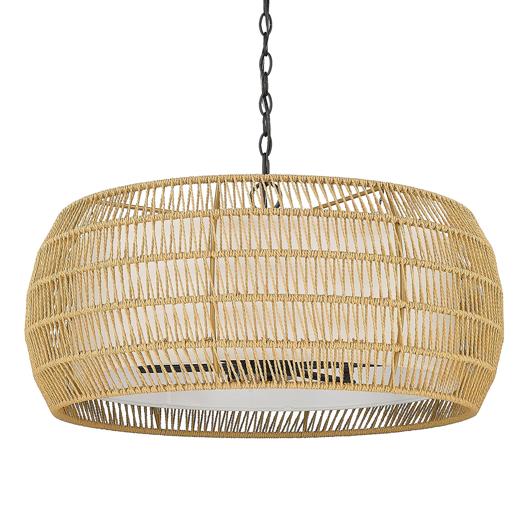 Chapple 6 - Light Steel Dimmable Drum Chandelier
