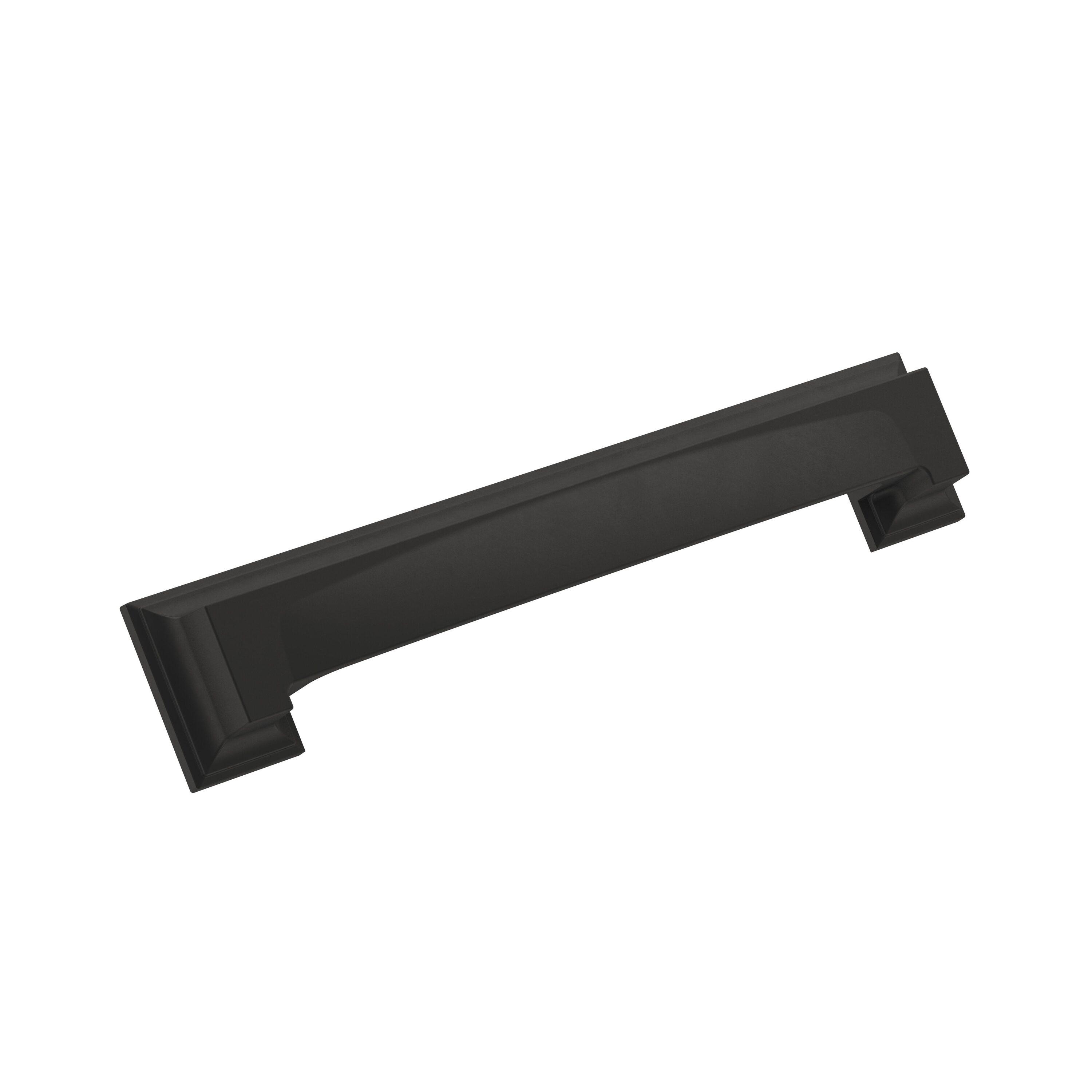 Amerock Appoint 5-1/16 inch or 6-5/16 inch (128mm or 160mm) Center-to-Center Matte Black Cabinet Cup Pull