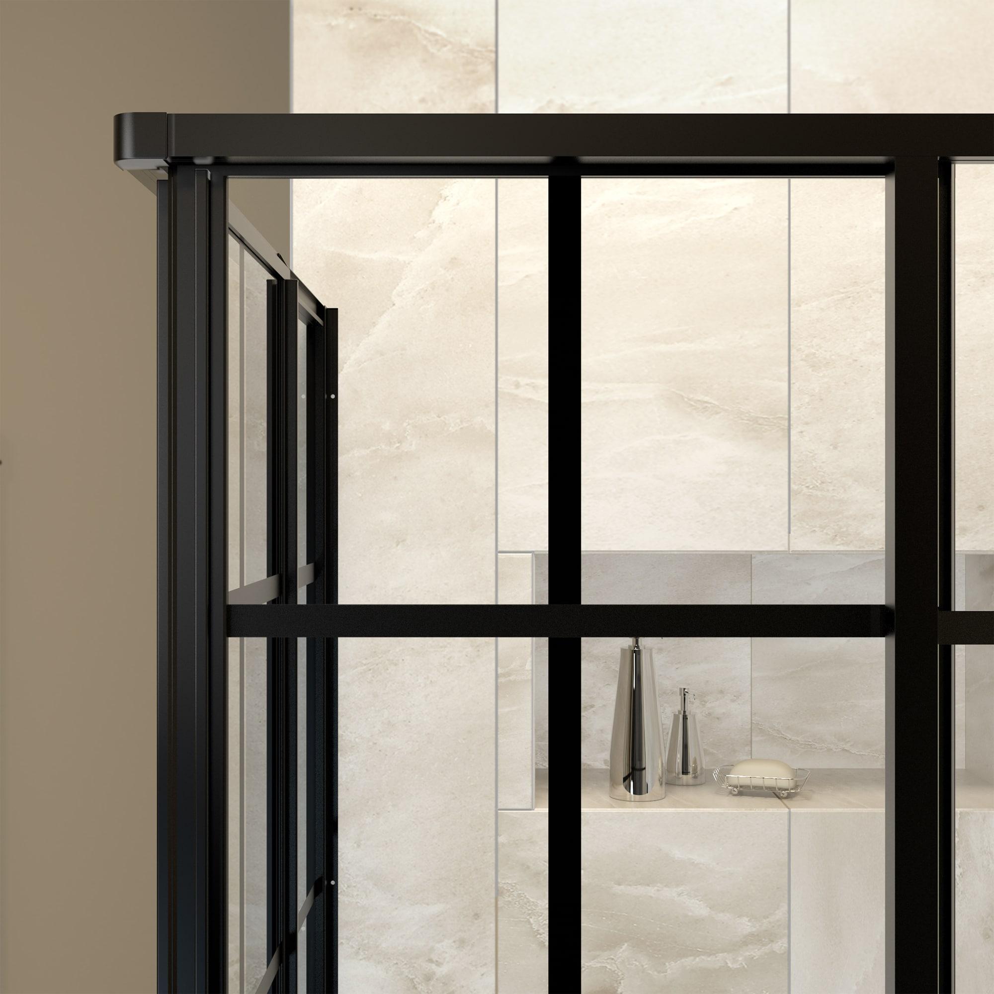 French Corner 42" x 74.75" Square Sliding Shower Enclosure with Base Included