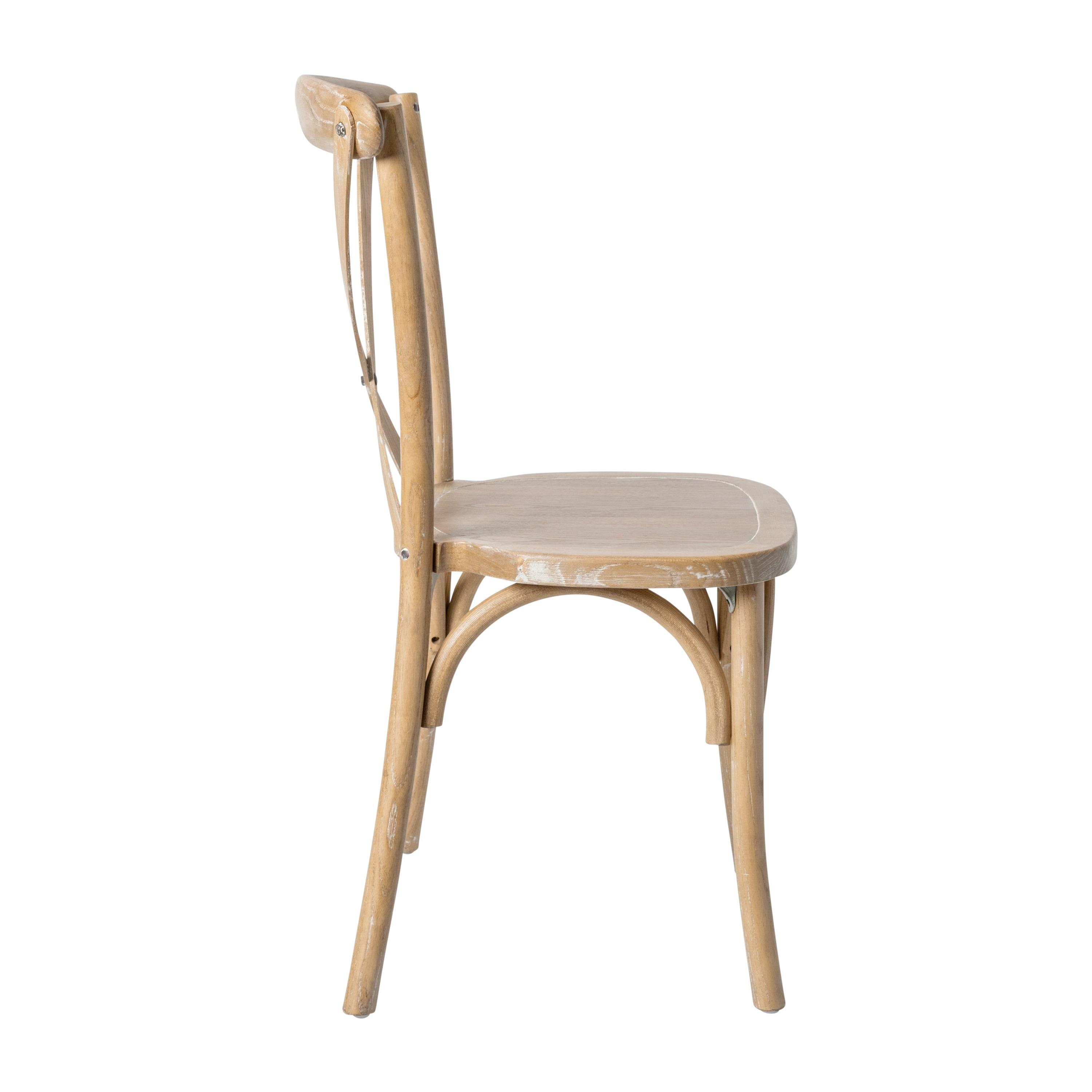 Flash Furniture Advantage Natural With White Grain X-Back Chair