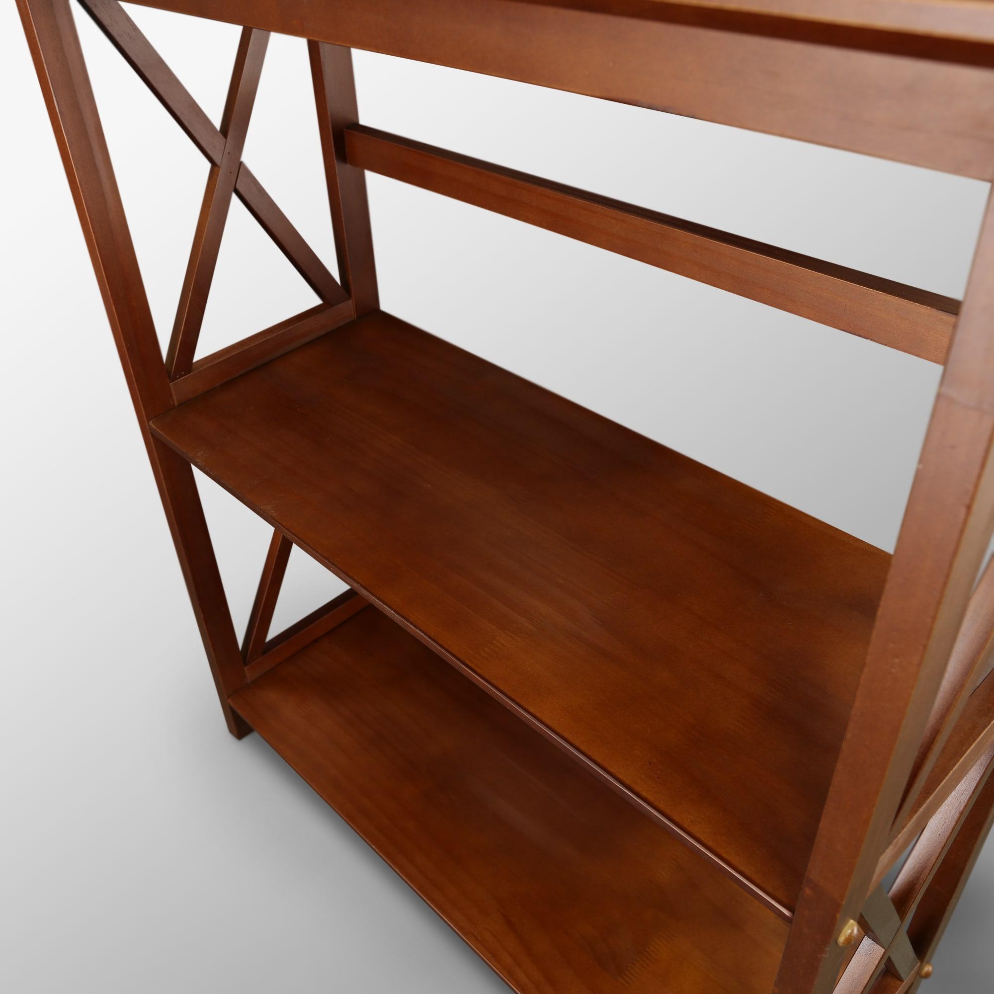 Casual Home 324-34 Soild Wood Montego X Design Style 3 Shelf Bookcase, Walnut