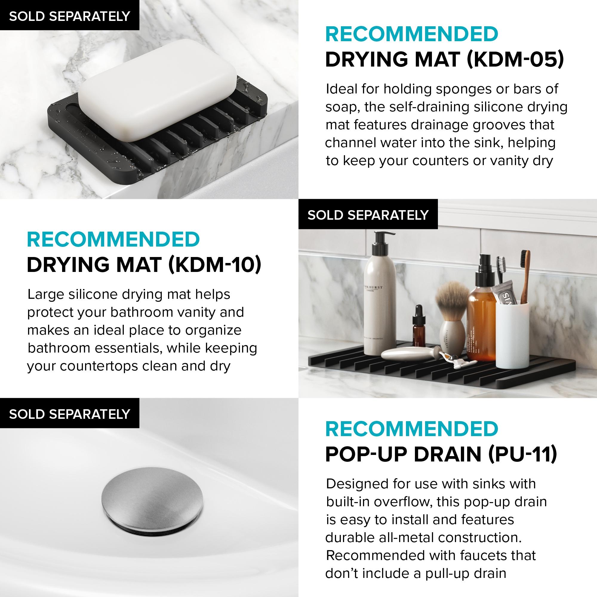 KRAUS Elavo. Oval Porcelain Ceramic Self-Rimming Drop In Bathroom Sink In White With Overflow Drain, KCT-100