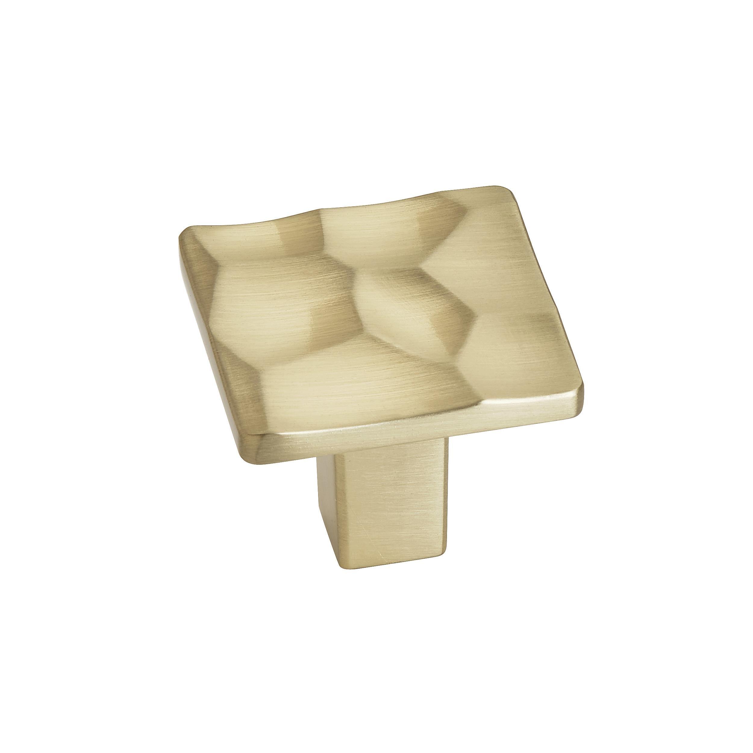 Golden Champagne Modern Square Cabinet Knob with Mounting Hardware