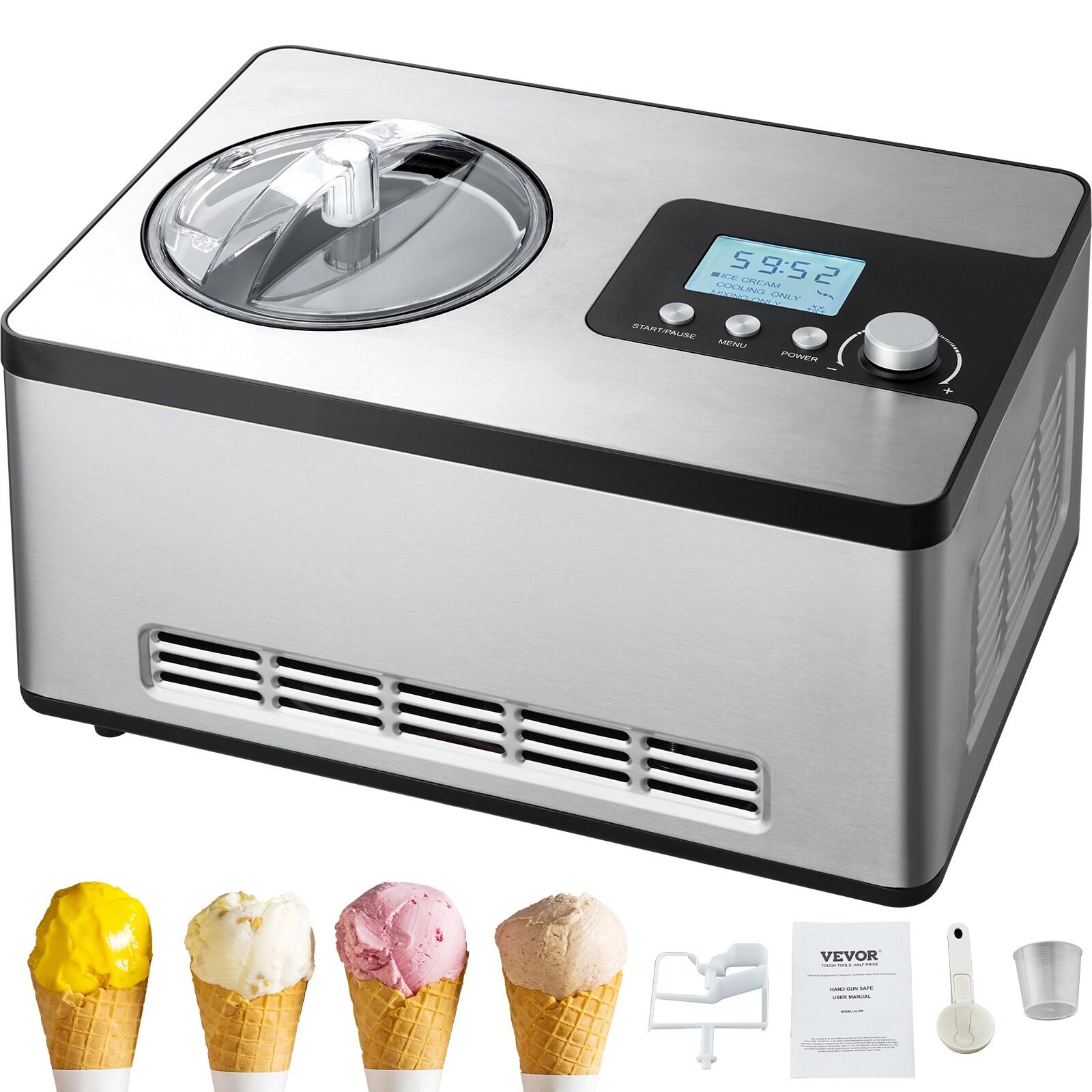 VEVOR VEVOR 2 Quart Automatic Ice Cream Machine Electric Yogurt Gelato Make Silver