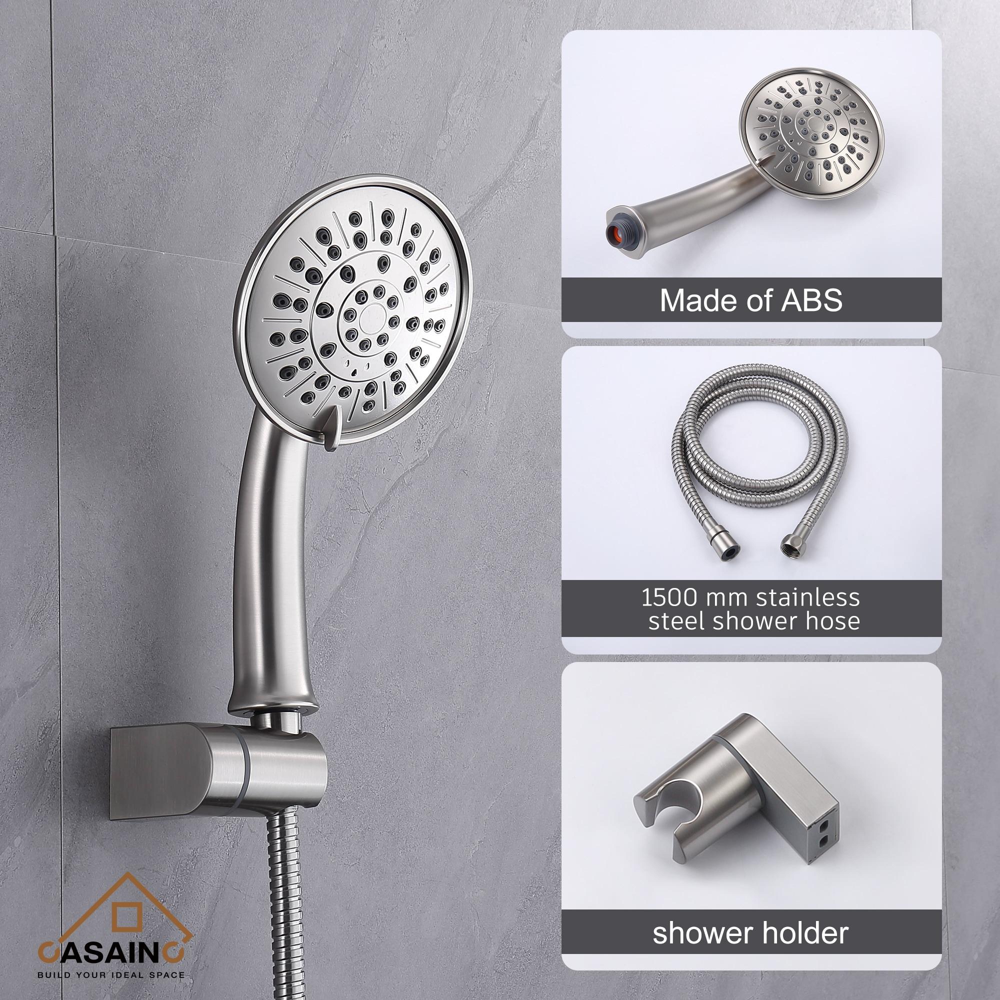 Retro Wall Mount 2 Function Rainfall Shower System with 3 Setting Handheld, Rough-In Valve and Diverter