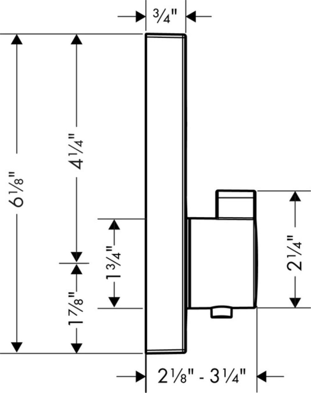 ShowerSelect 1-Handle 6-Inch Wide, Temperature Memory, Thermostatic Valve Trim Only, with Diverter