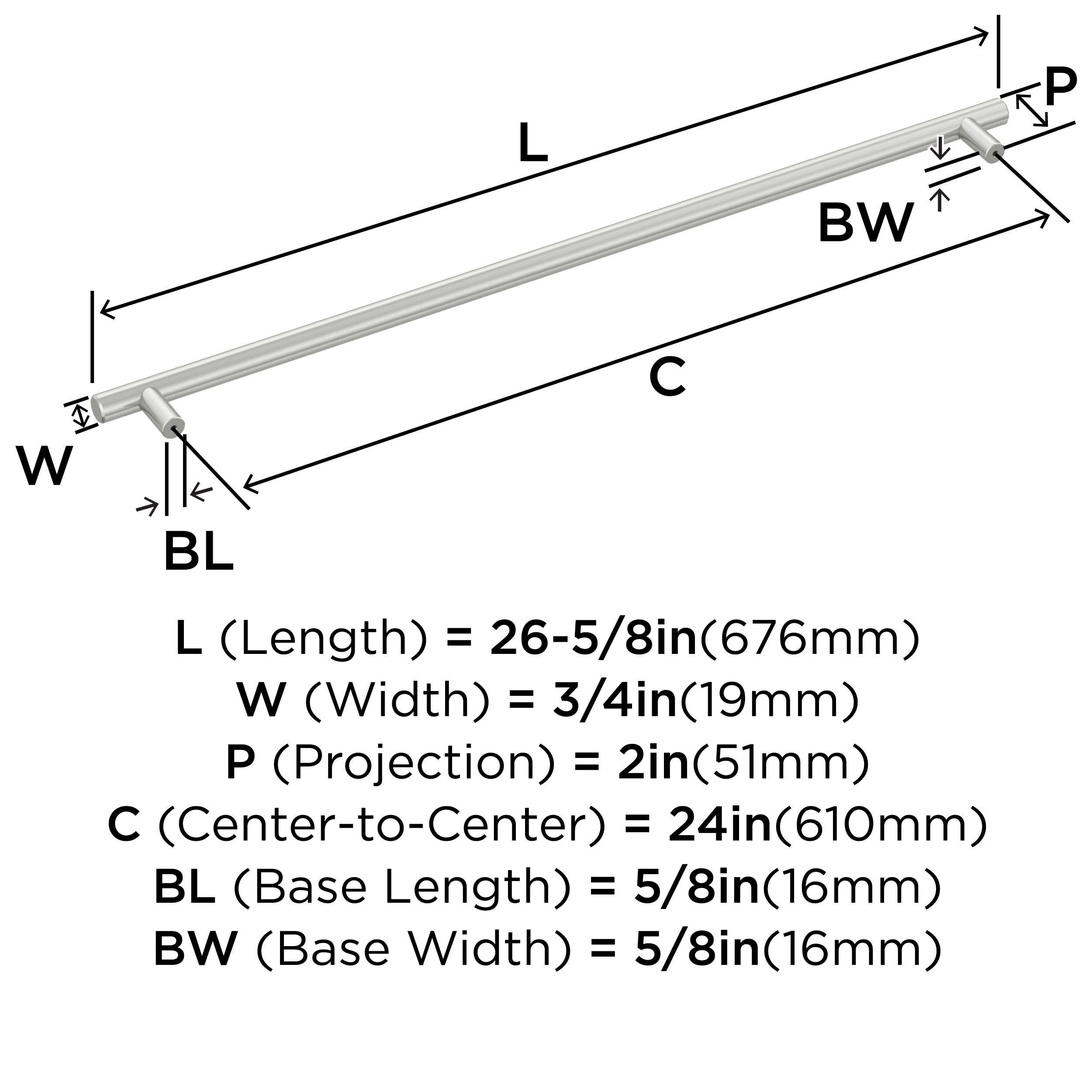 Bar Pulls 24" Center to Center Appliance Pull