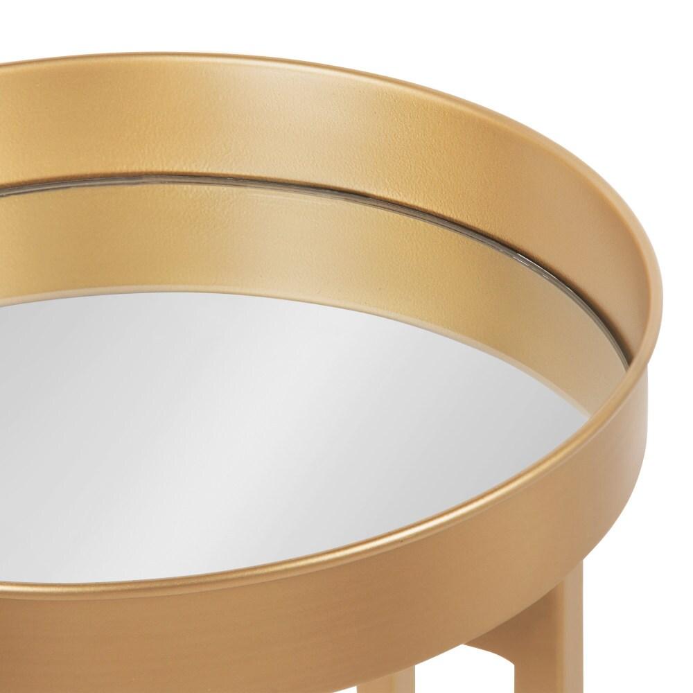 Kate and Laurel Celia Round Metal Nesting Table, 2 Piece, Gold