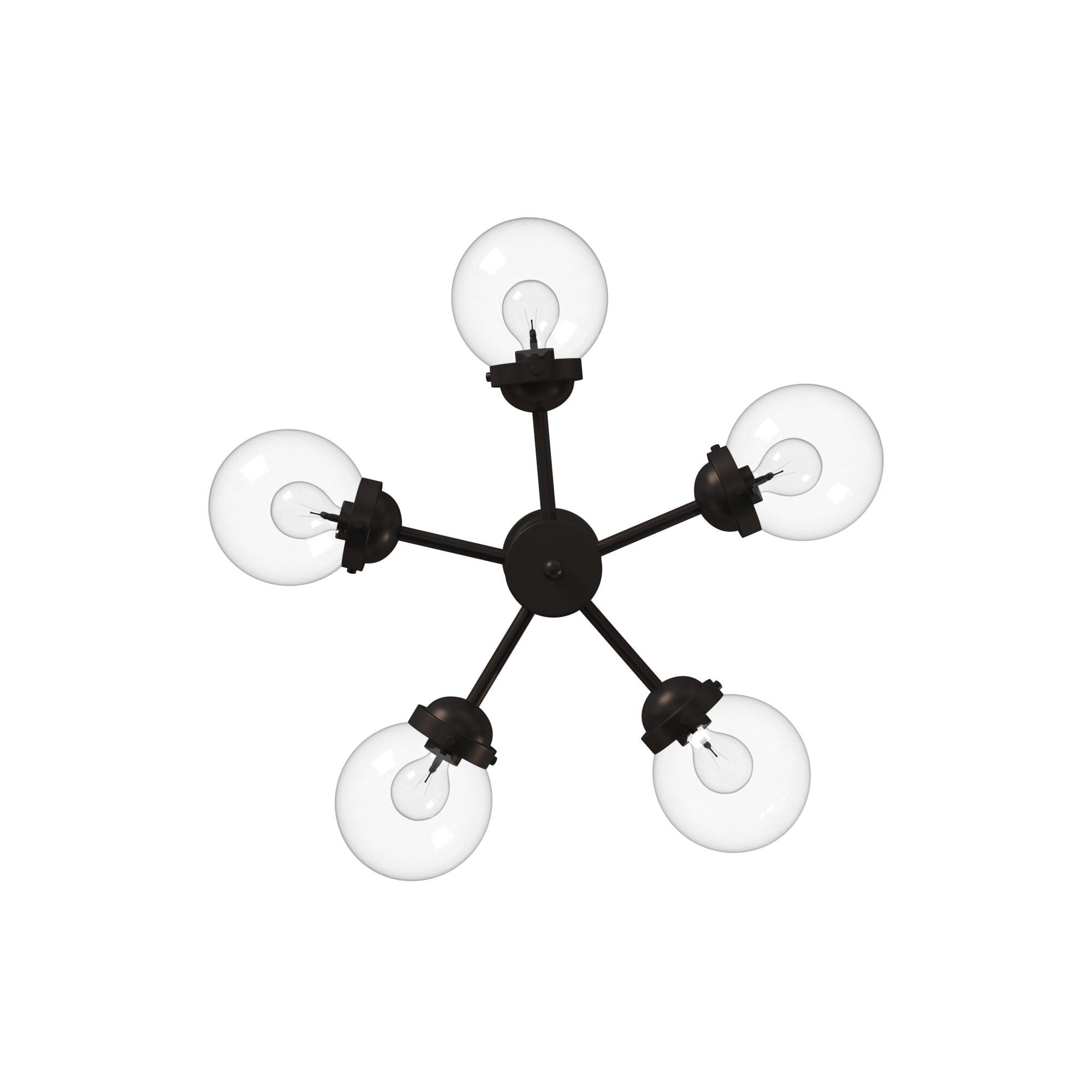 95985-ORB Knoll - Five Light Chandelier, Oil Rubbed Finish with Clear Glass