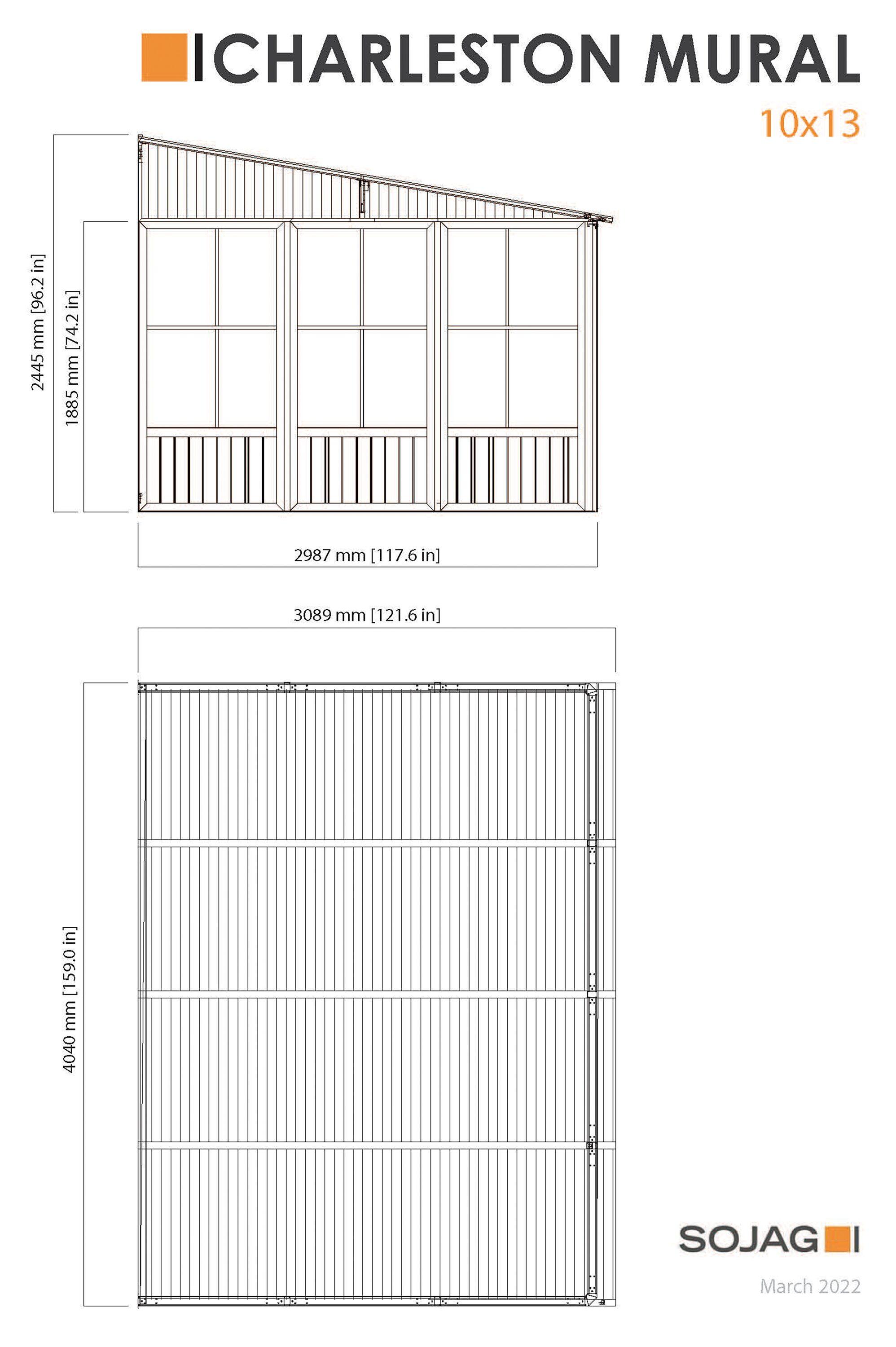 Sojag Sojag Charleston 10 ft. x 13 ft. Wall-Mounted Solarium