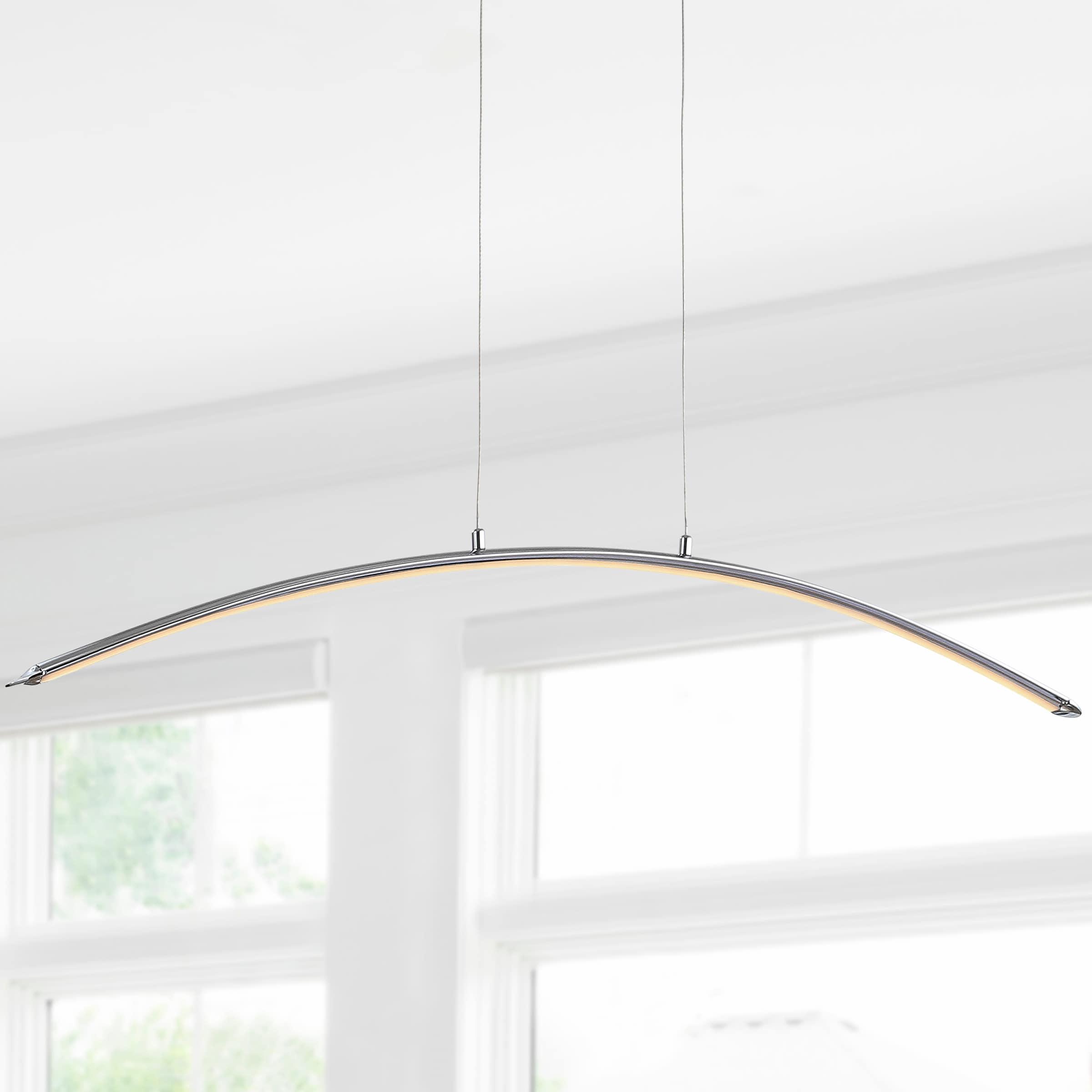 JONATHAN Y JYL7012A Roxanna 41.5" Dimmable Adjustable Integrated LED Metal Linear Pendant Minimalistic Modern Contemporary Dining Room Living Room Kitchen Foyer Bedroom Hallway, Chrome
