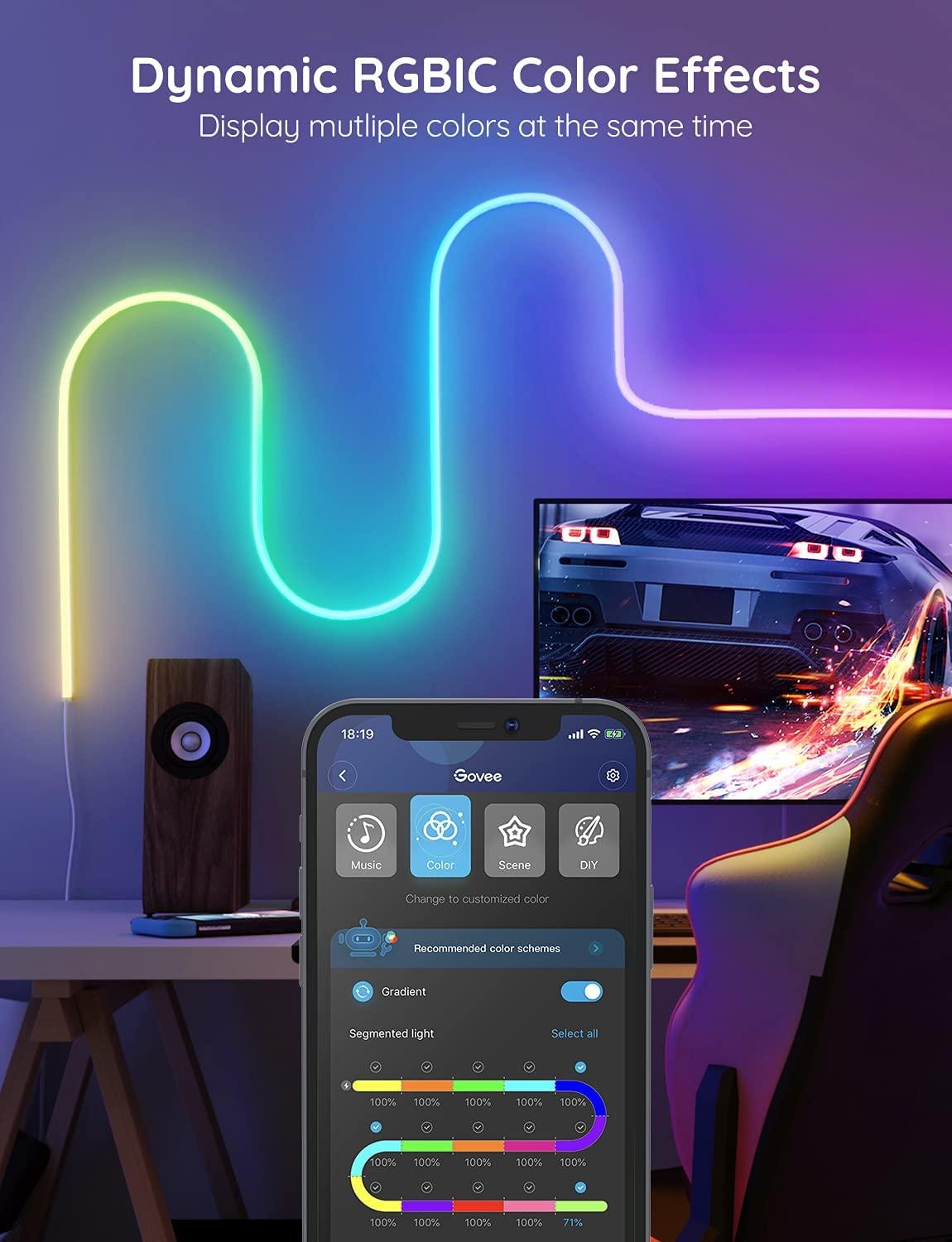 Govee RGBIC LED Neon Rope Light 6.5'