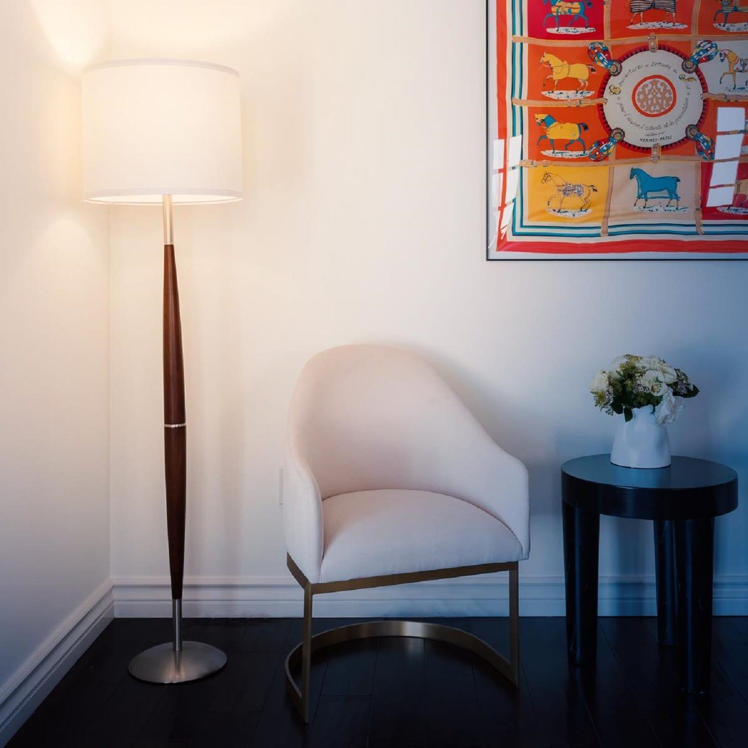 Lucas 61 in. Mid-Century Modern 1-Light LED Energy Efficient Floor Lamp