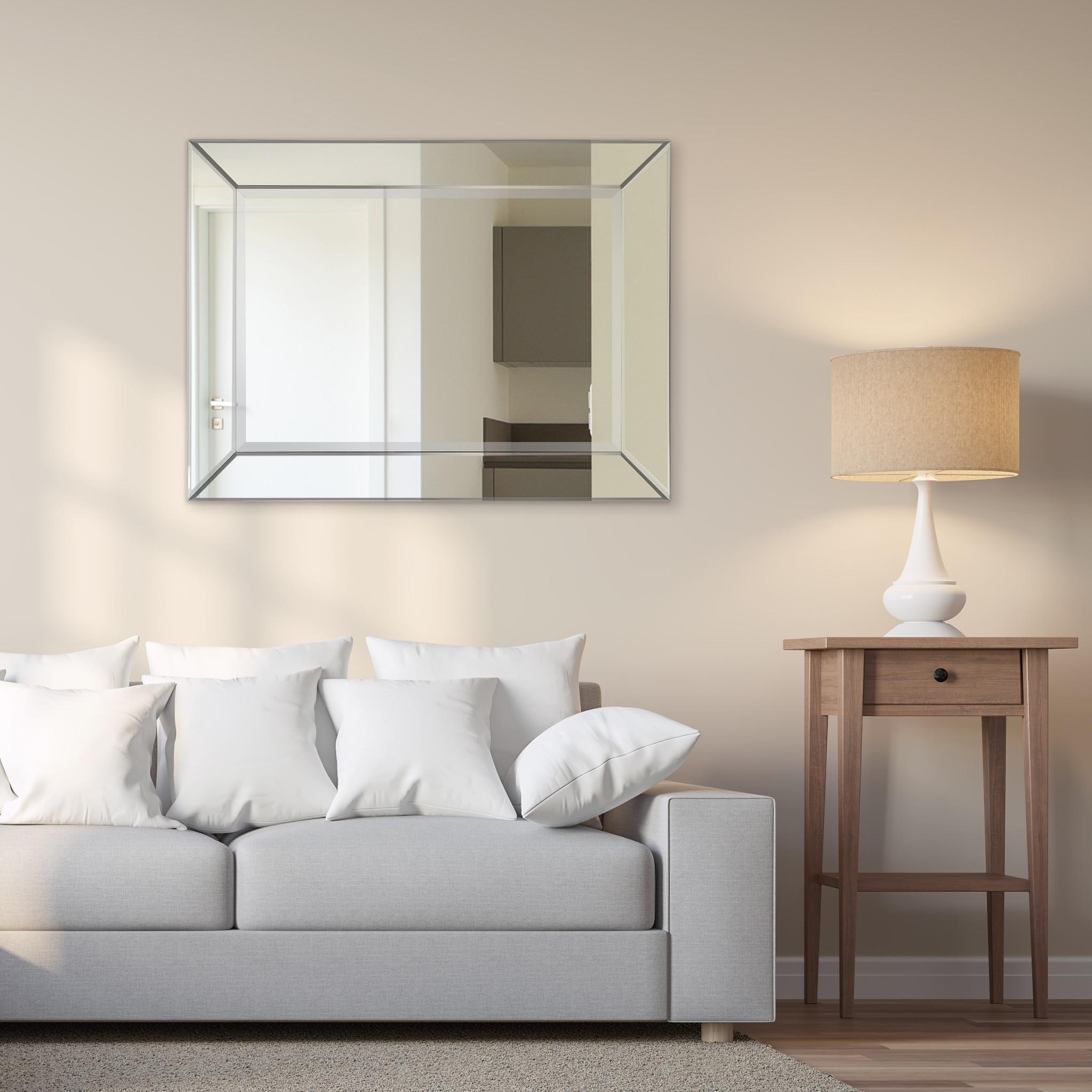 Empire Art Direct Modern Beveled Rectangular Wall Mirror,Bathroom,Bedroom,Living Room,Ready to Hang - 30 in. x 1.24 in. x 40 in.