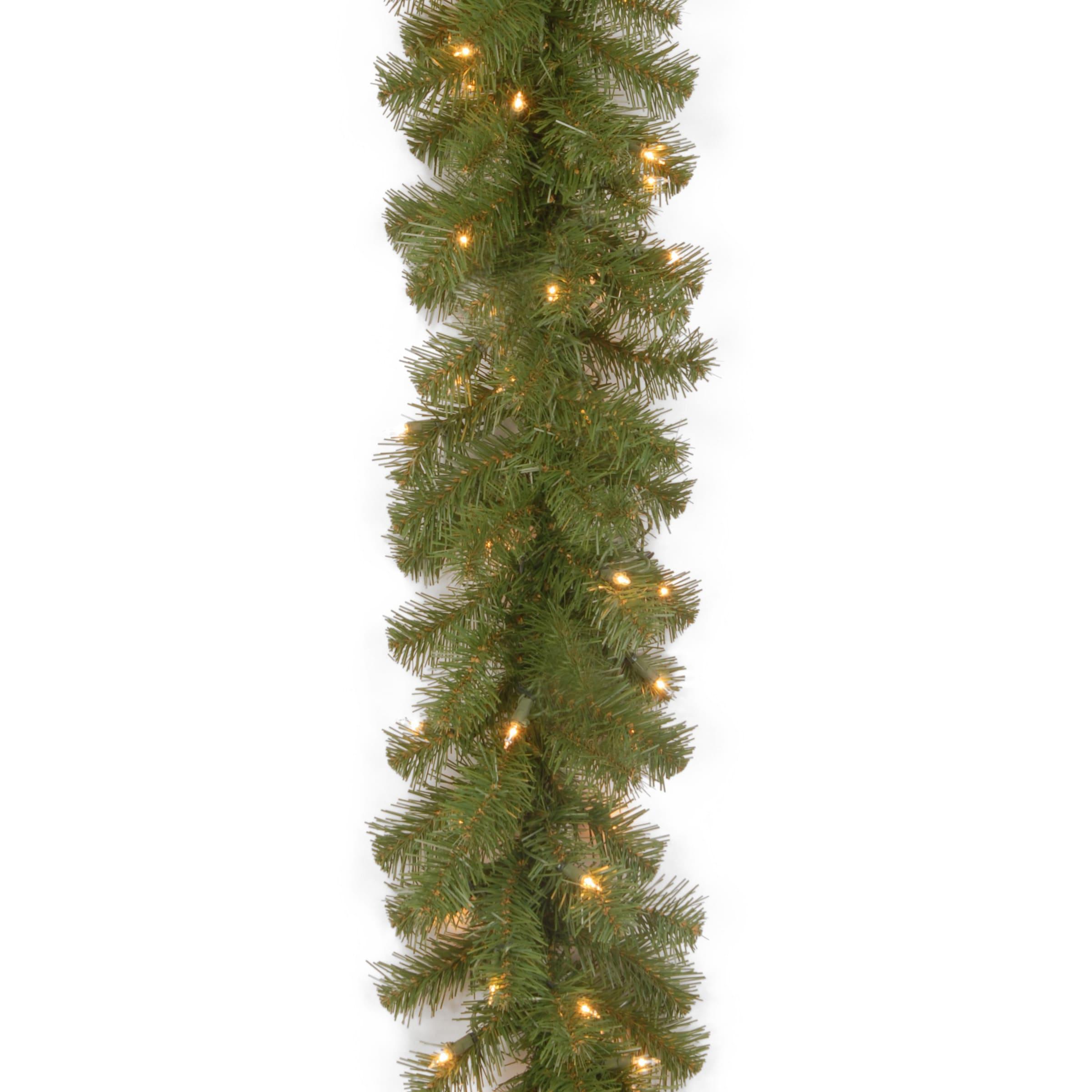 9ft' North Valley Spruce Artificial Christmas Garland with LED Lights