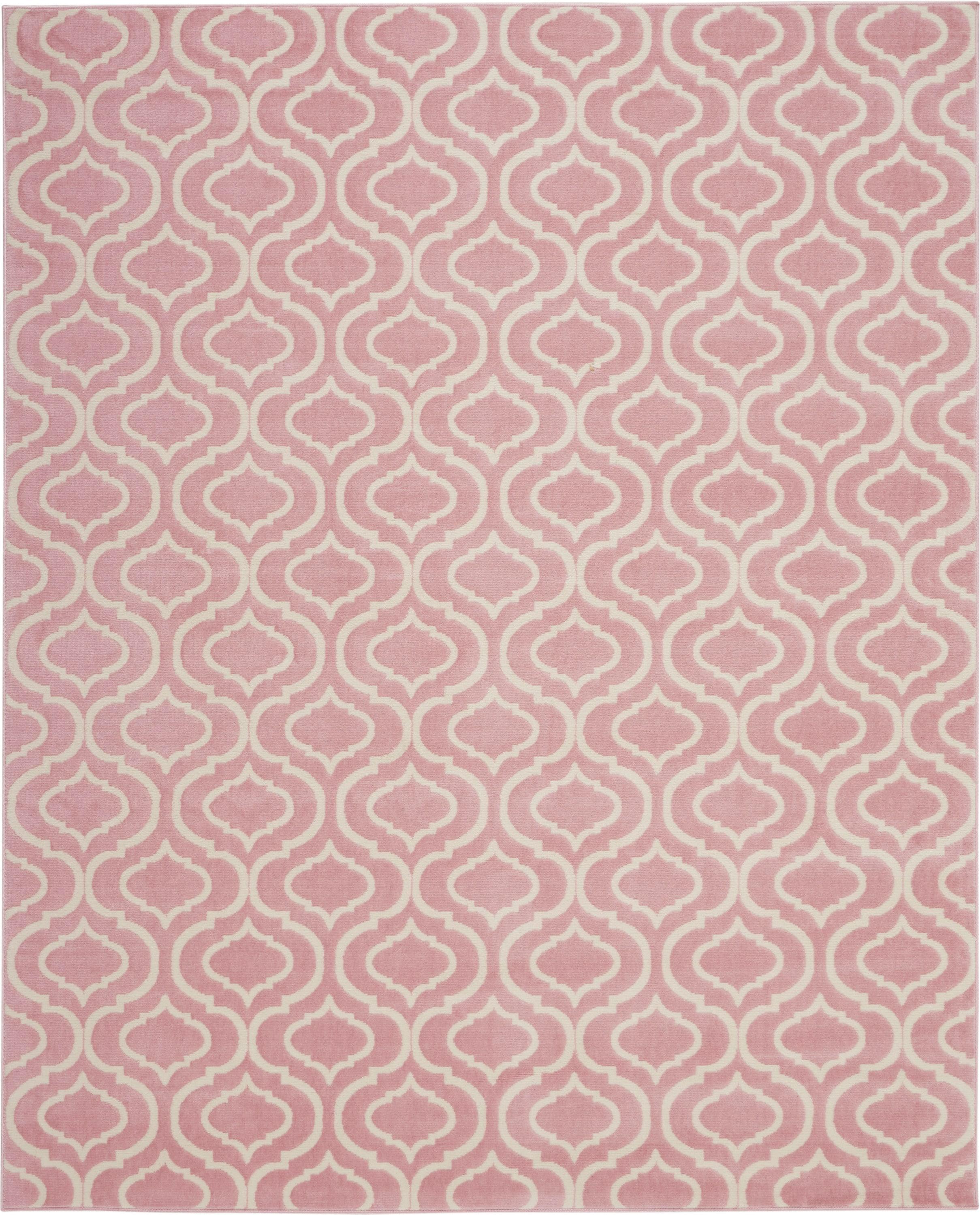 Nourison Jubilant Modern Moroccan Pink 7' x 10' Area Rug, (7' x 10')